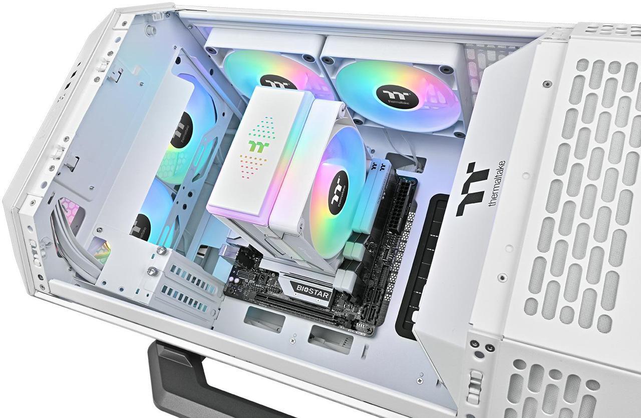 Alt view image 10 of 11 - Thermaltake ASTRIA 400 ARGB CPU Cooler; 6 Copper Heat Pipes; 120mm PWM Fan; 500~1800RPM; Single Tower; Intel/AMD; 230W TDP; White; CL-P138-CA12SW-A