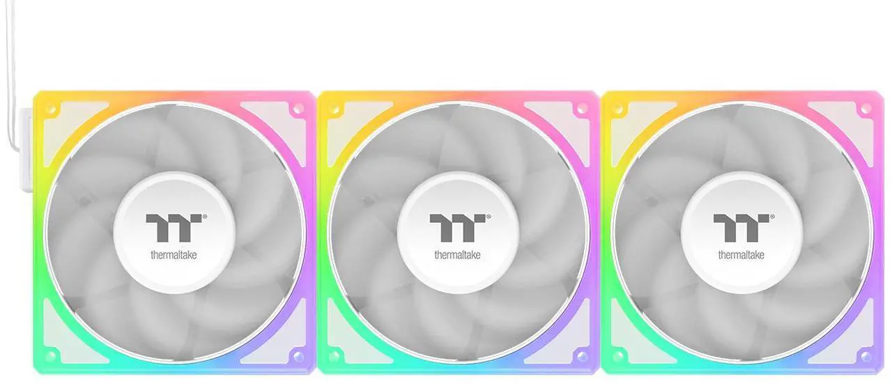 Thermaltake Toughfan EX 140 ARGB Sync; 140mm; PWM 500~2000 RPM; MagForce 2.0; 3.04mm-H2O Static Pressure; Airflow 94.43 CFM; Hydraulic Bearing; 5V 3-Pin Motherboard Sync; 3-Pack; White; CL-F213-PL14SW