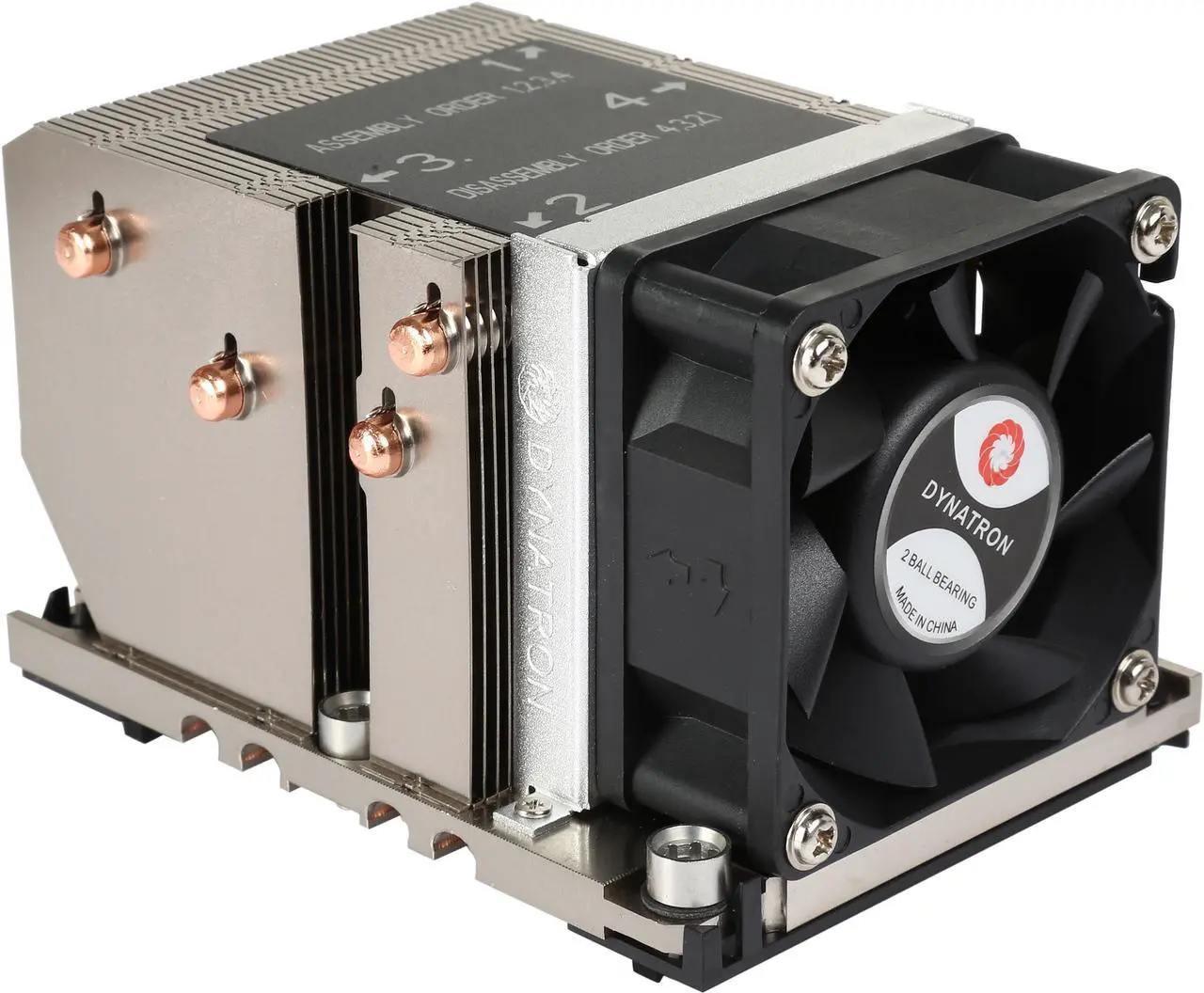 Main image of Dynatron B5 Intel Socket FCLGA3647 Narrow ILM 60x60x25mm PWM Fan, Aluminum Heatsink with Heatpipe embedded for 2U Server up to CPU power 205 Watts CPU Cooler