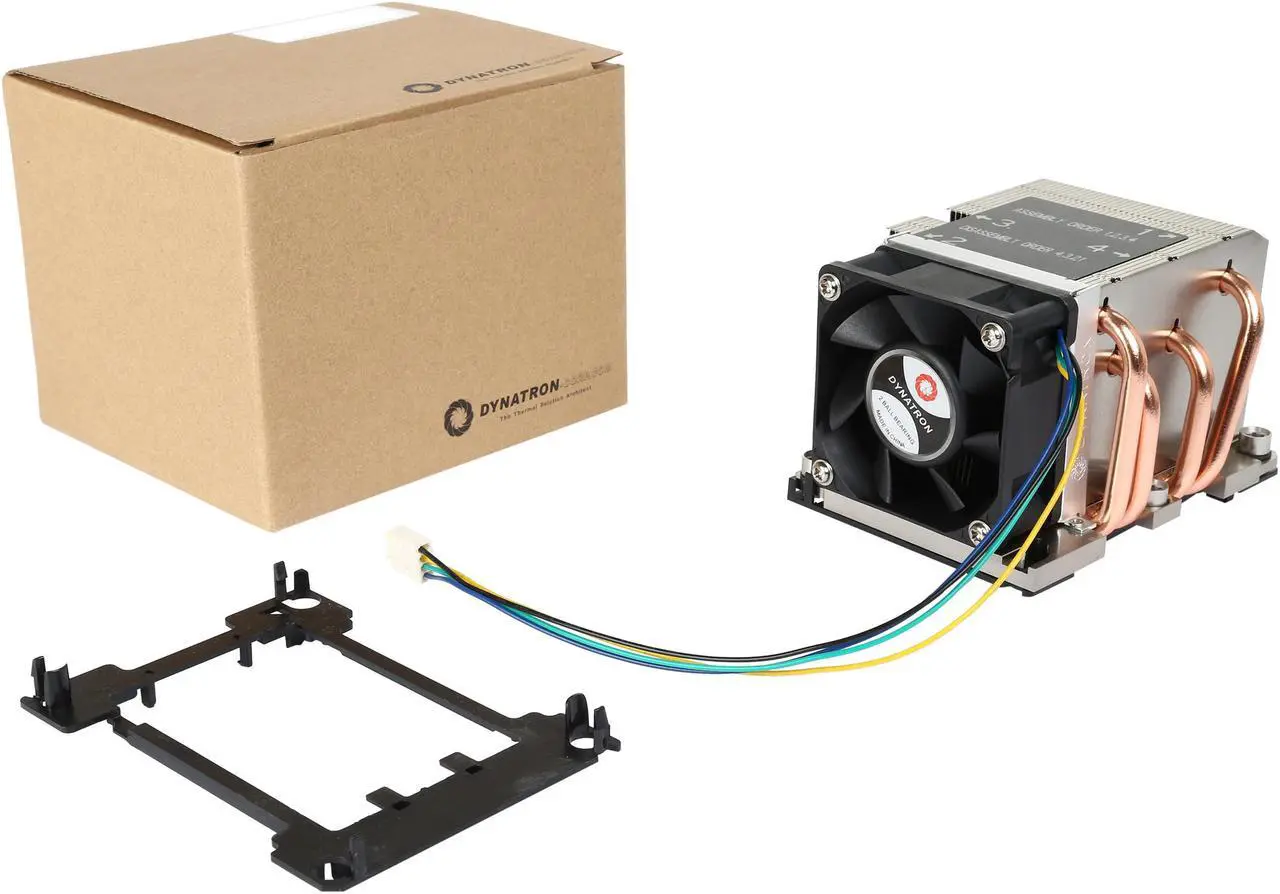 Alt view image 7 of 7 - Dynatron B5 Intel Socket FCLGA3647 Narrow ILM 60x60x25mm PWM Fan, Aluminum Heatsink with Heatpipe embedded for 2U Server up to CPU power 205 Watts CPU Cooler