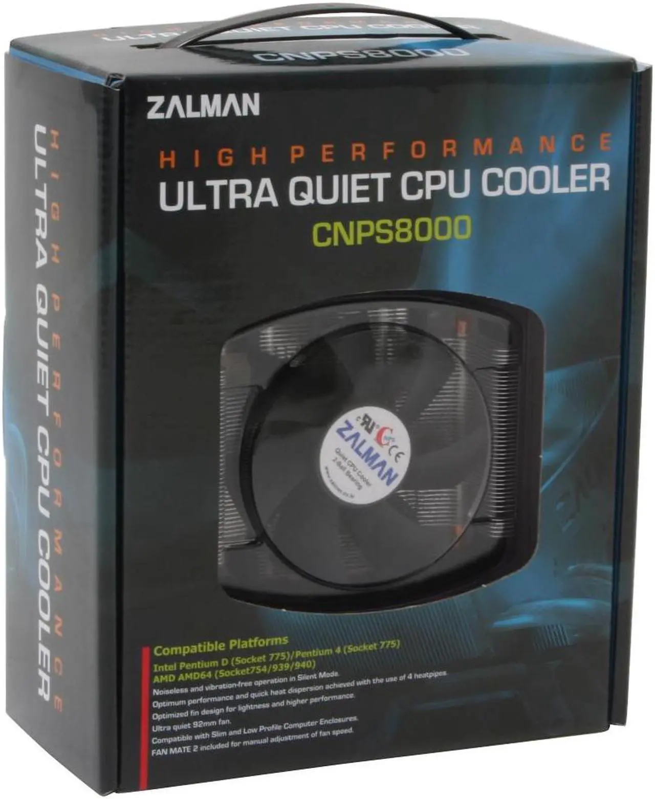 Alt view image 5 of 5 - ZALMAN CNPS 8000 92mm 2 Ball CPU Cooling Fan/Heatsink