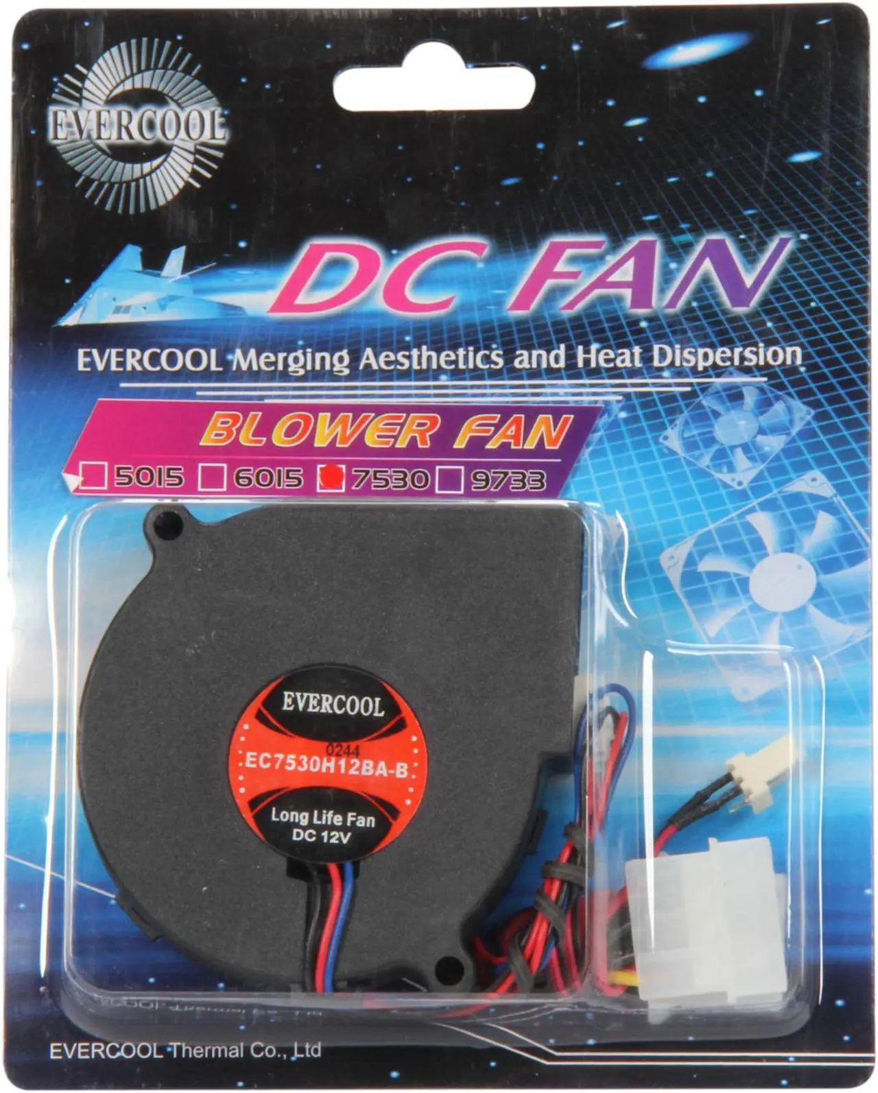 EVERCOOL EC-7530 Series F-EC7530H12BA-B 75mm Blower DC Fan - Newegg.com