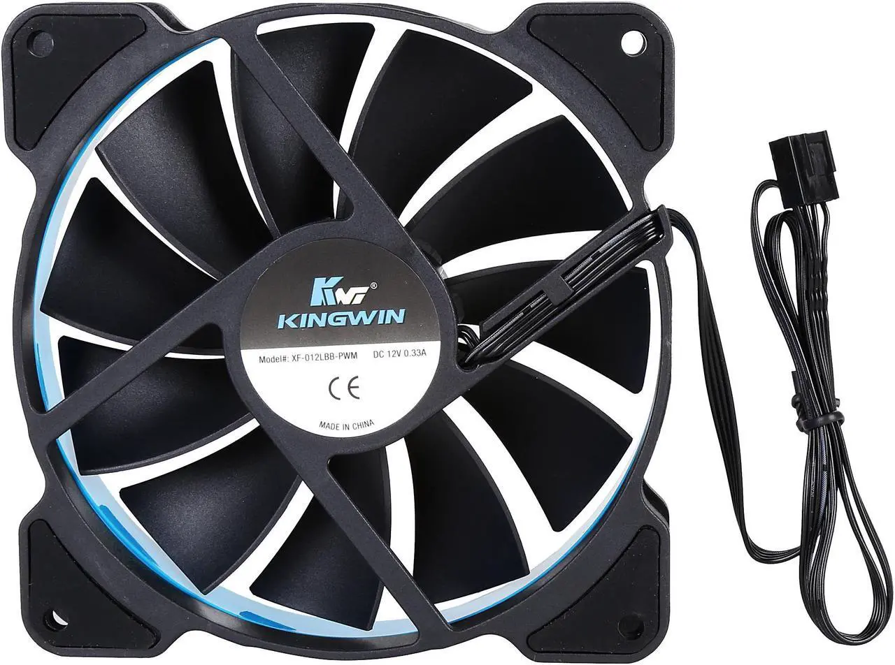 Alt view image 5 of 5 - KINGWIN XF-012LBB-PWM PWM case fan with Blue circle frame, 120 x 120 x 25 mm long life bearing