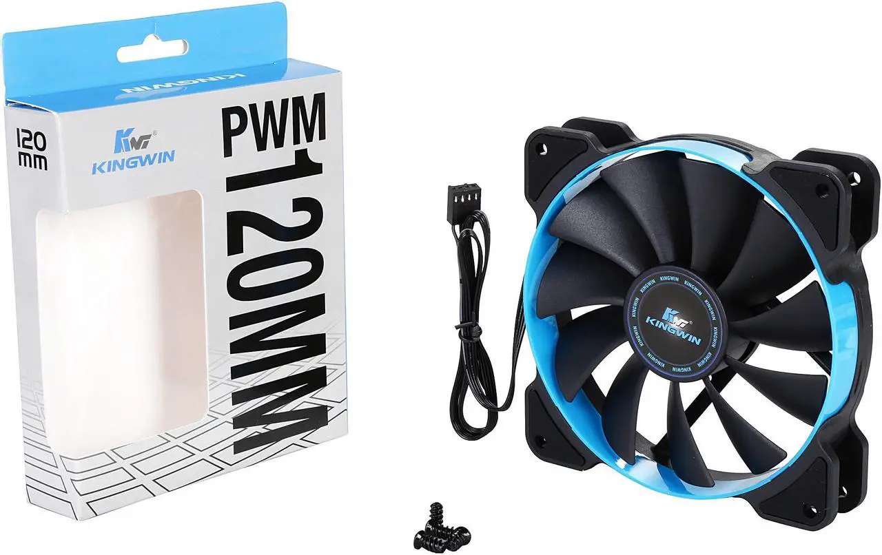 Alt view image 6 of 5 - KINGWIN XF-012LBB-PWM PWM case fan with Blue circle frame, 120 x 120 x 25 mm long life bearing