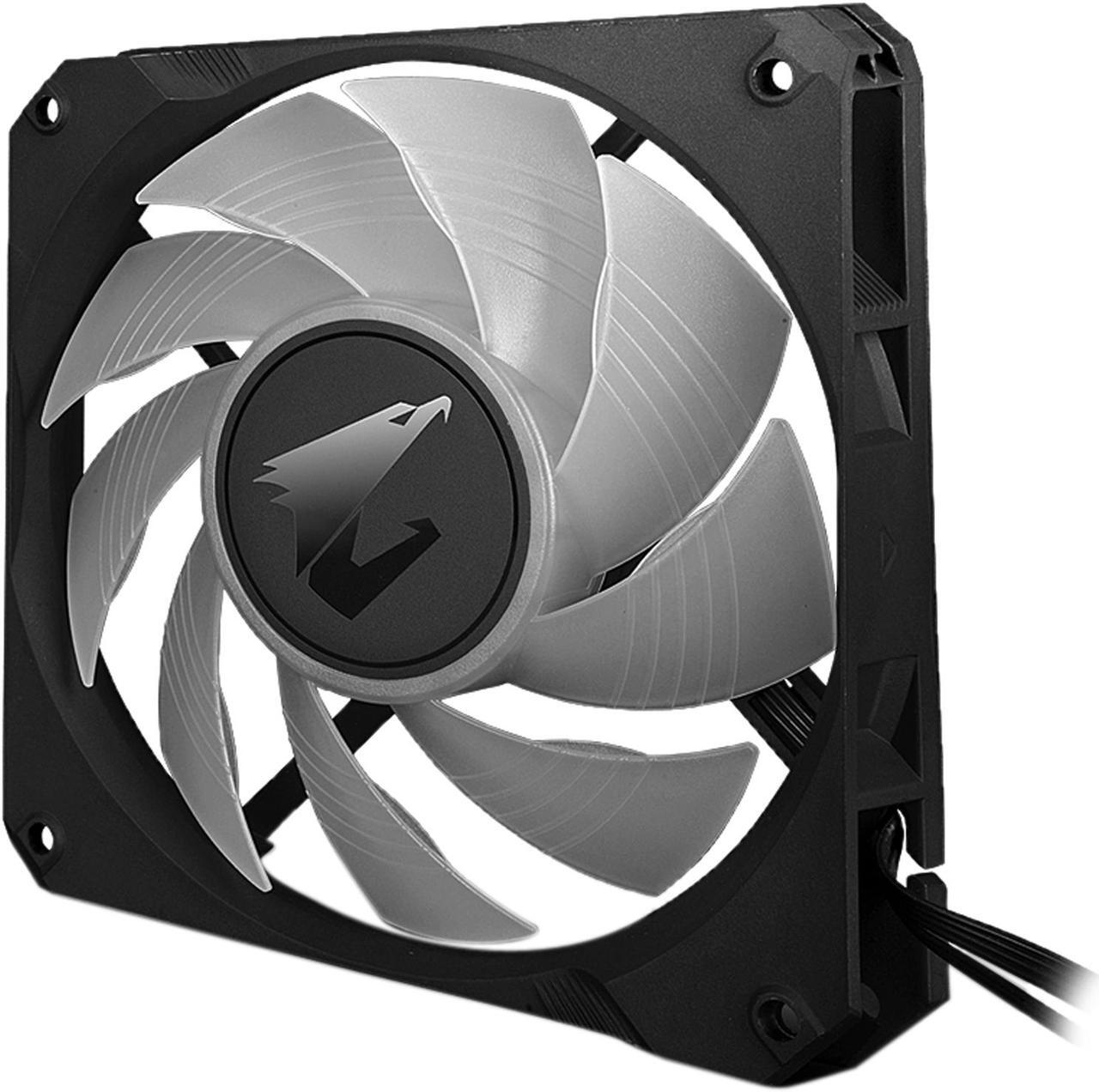 Alt view image 3 of 6 - AORUS RGB Liquid Cooler 240, 240mm Radiator, Dual 120mm Windforce PWM Fans, Customizable Full Color LCD Display, Advanced RGB Lighting and Control, Intel 115X/2066, AMD AM4, TR4