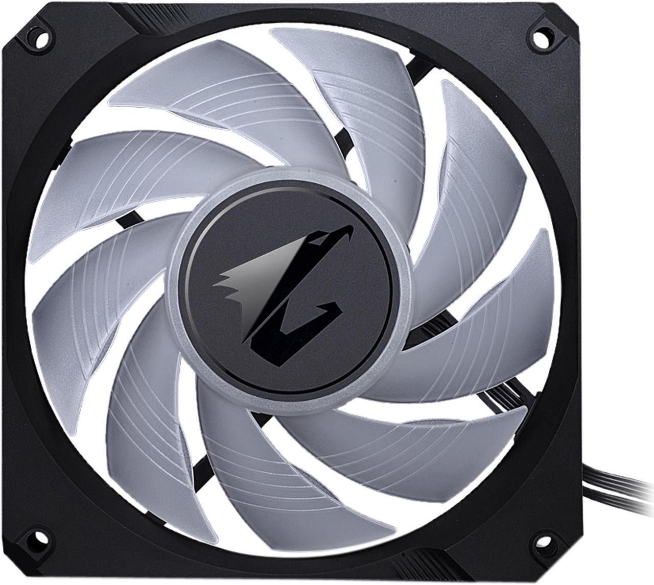 Alt view image 2 of 6 - AORUS RGB Liquid Cooler 240, 240mm Radiator, Dual 120mm Windforce PWM Fans, Customizable Full Color LCD Display, Advanced RGB Lighting and Control, Intel 115X/2066, AMD AM4, TR4