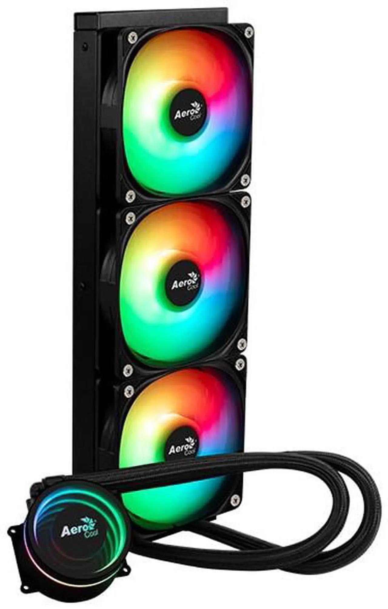 Alt view image 4 of 13 - LIQUID COOLER AeroCool Oasis-L360-BLACK  360MM ARGB LIQUID COOLER  compatibility Intel LGA1851/LGA1700/LGA1200/LGA115X/LGA1366,  AMD AM5/AM4/AM3/AM2/FM2/FM1