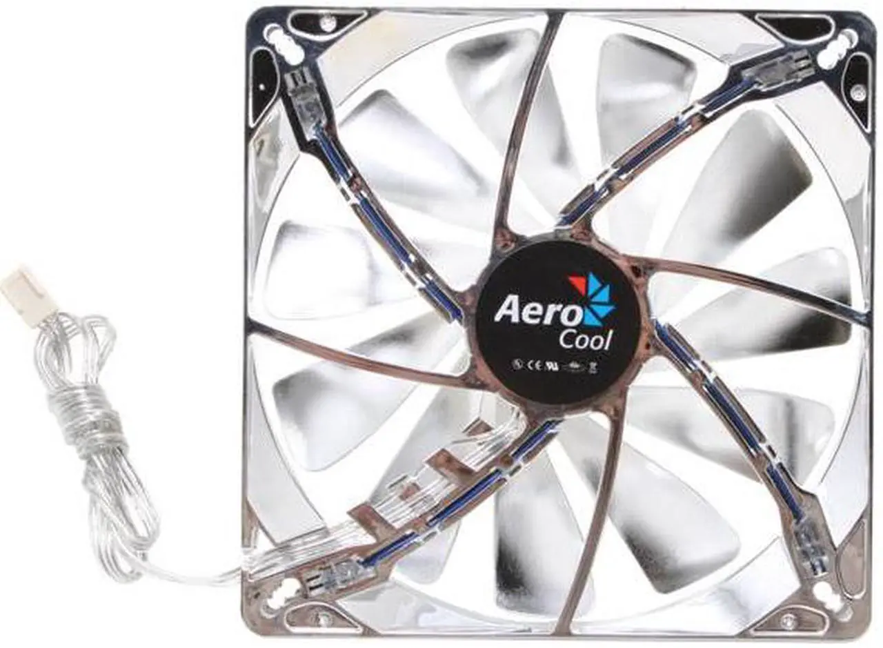 Alt view image 2 of 4 - AeroCool Streamliner-Silver 140mm Blue LED Case Cooling Fan