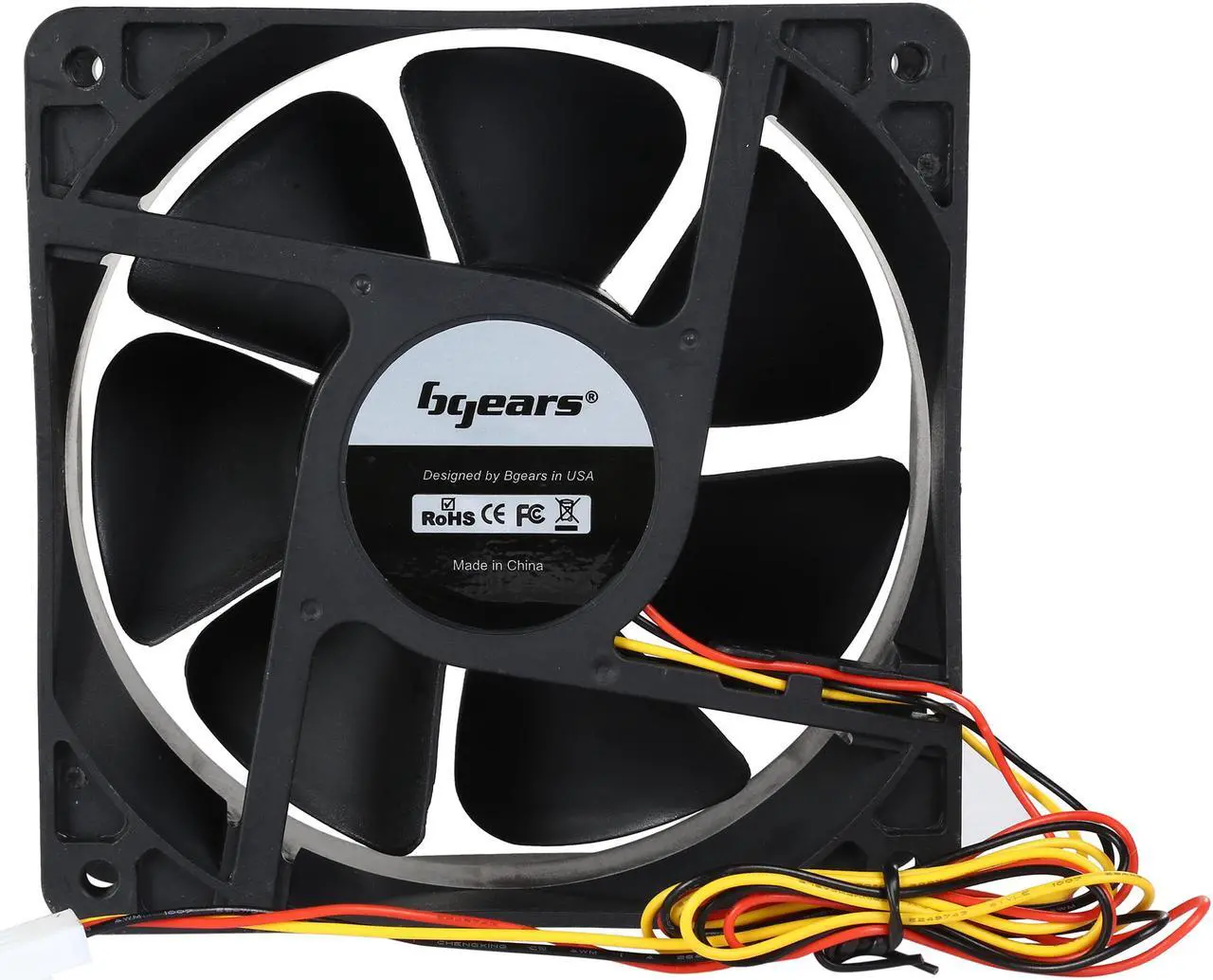 Alt view image 5 of 5 - Bgears b-Blaster 120x38mm 2 ball bearing High Speed 4500 RPM High Airflow 218 CFM 3pin 3wire 12VDC fan.