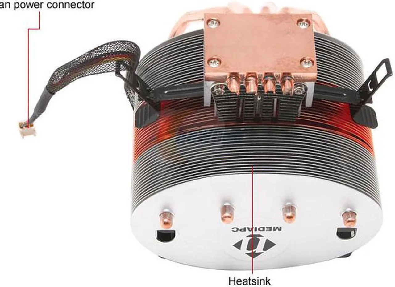 Alt view image 3 of 5 - nMEDIAPC ICETANK 90mm 2 Ball CPU Cooler