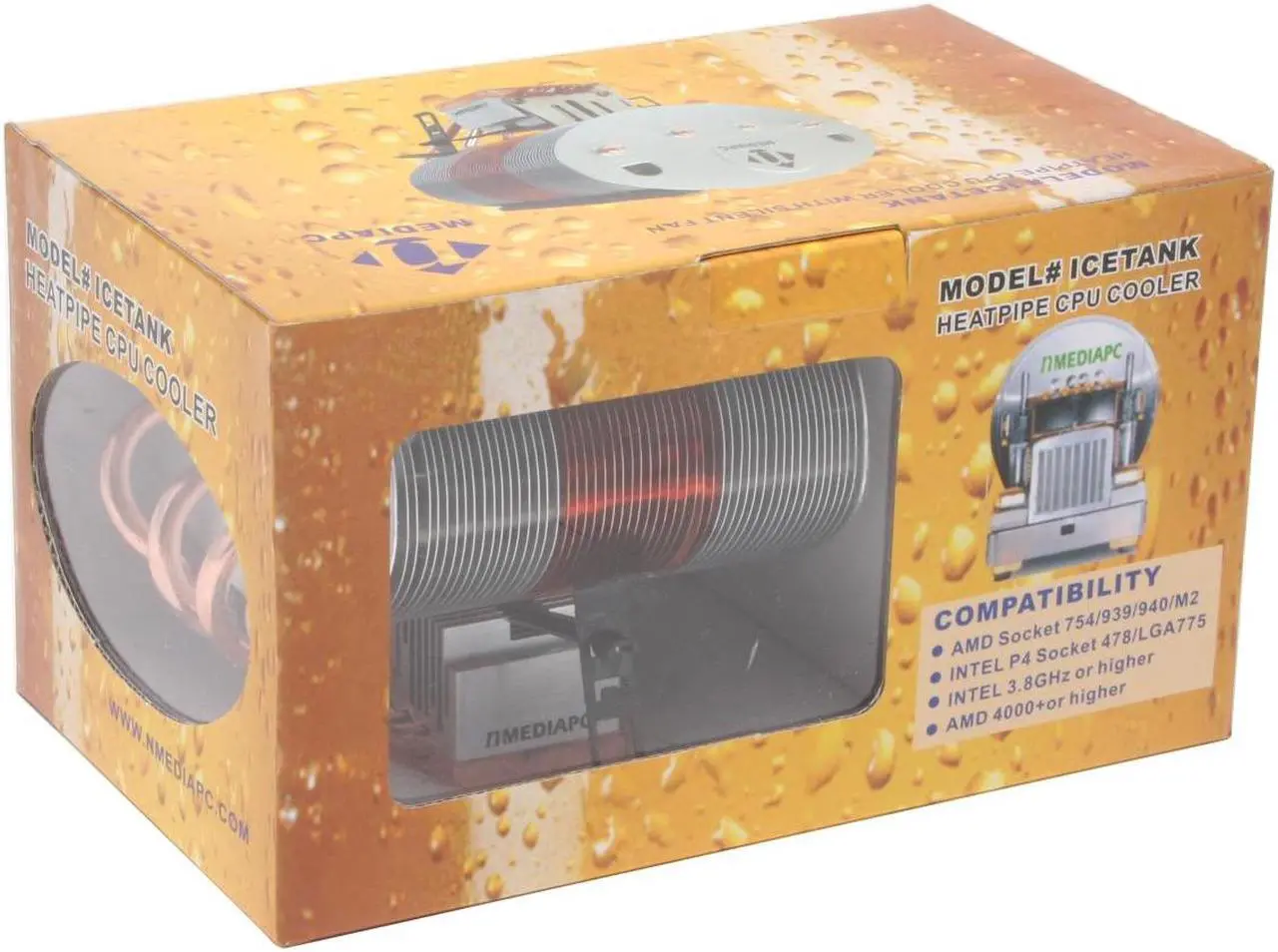 Alt view image 5 of 5 - nMEDIAPC ICETANK 90mm 2 Ball CPU Cooler