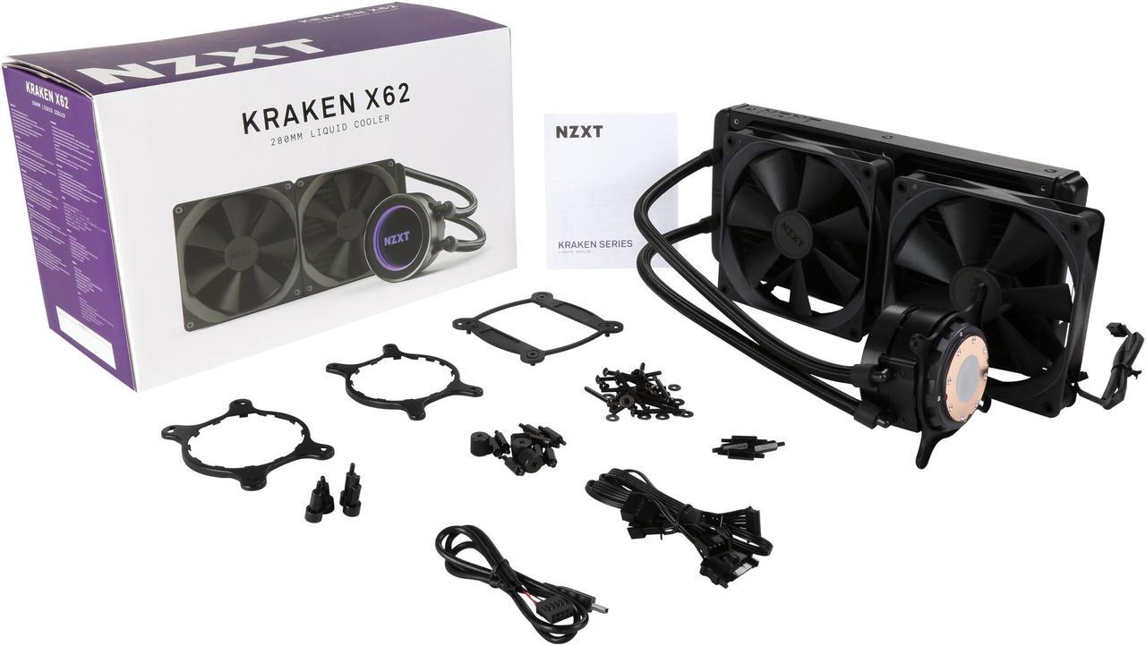Alt view image 10 of 10 - NZXT Kraken X62 280mm - All-In-One RGB CPU Liquid Cooler - CAM-Powered - Infinity Mirror Design - Performance Engineered Pump - Reinforced Extended Tubing - Aer P140mm Radiator Fan (2 Included)