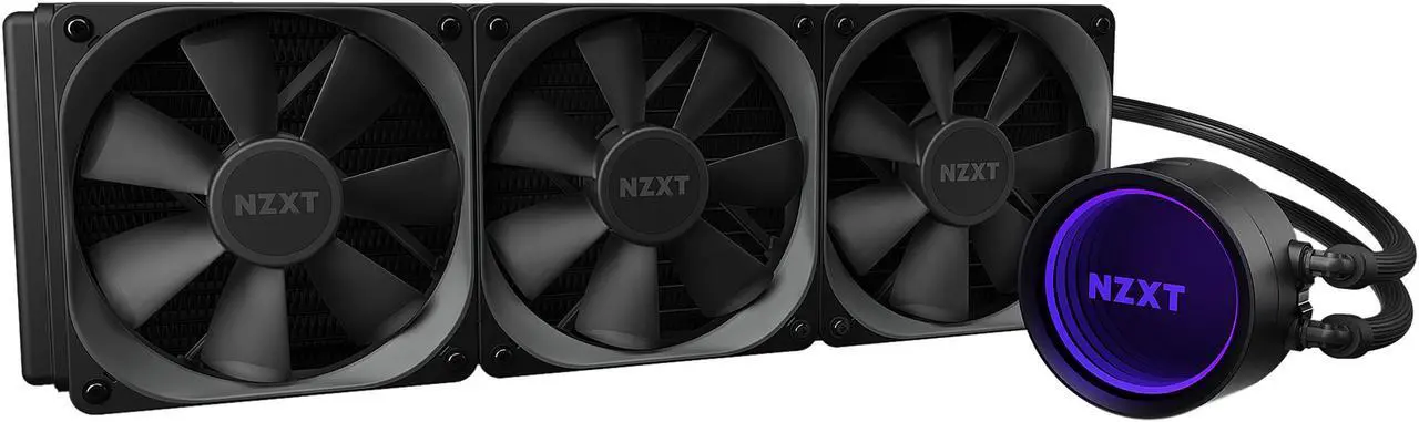 Main image of NZXT Kraken X73 360mm - RL-KRX73-01 - AIO RGB CPU Liquid Cooler - Rotating Infinity Mirror Design - Powered By CAM V4 - RGB Connector - 3 x Aer P120 120mm Radiator Fans LGA 1700 Compatible