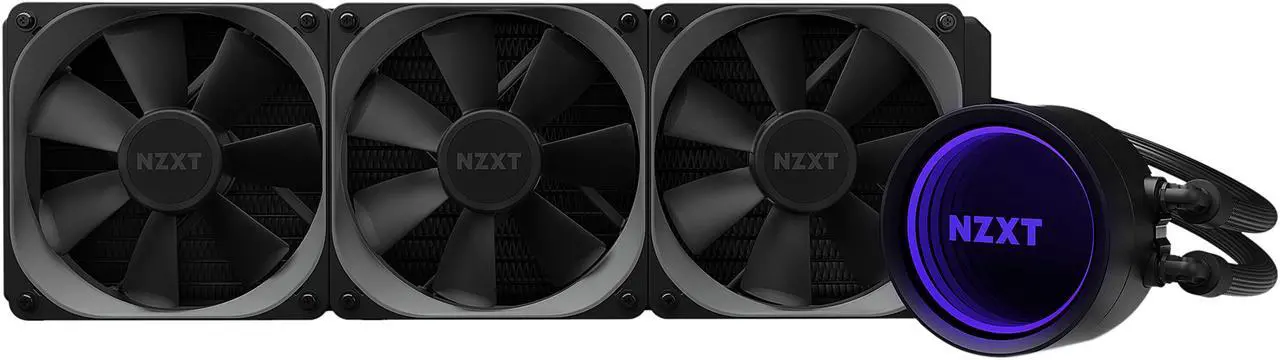 Alt view image 2 of 6 - NZXT Kraken X73 360mm - RL-KRX73-01 - AIO RGB CPU Liquid Cooler - Rotating Infinity Mirror Design - Powered By CAM V4 - RGB Connector - 3 x Aer P120 120mm Radiator Fans LGA 1700 Compatible