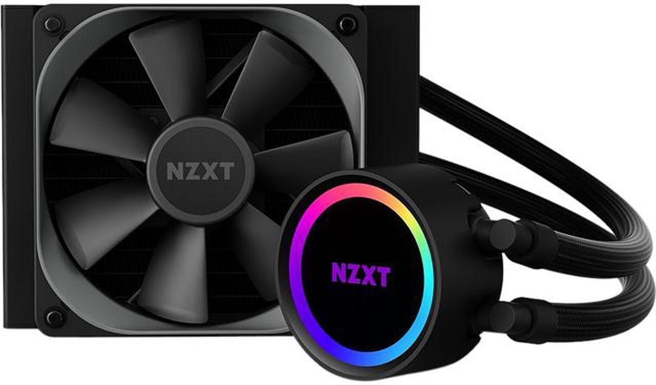 NZXT Kraken 120 - RL-KR120-B1 - AIO RGB CPU Liquid Cooler - Quiet and Effective - Silent Operation - Ring RGB LEDs - AER P 120mm Radiator Fans (Included) - Supports Intel LGA 1851/1700 and AMD AM5/AM4