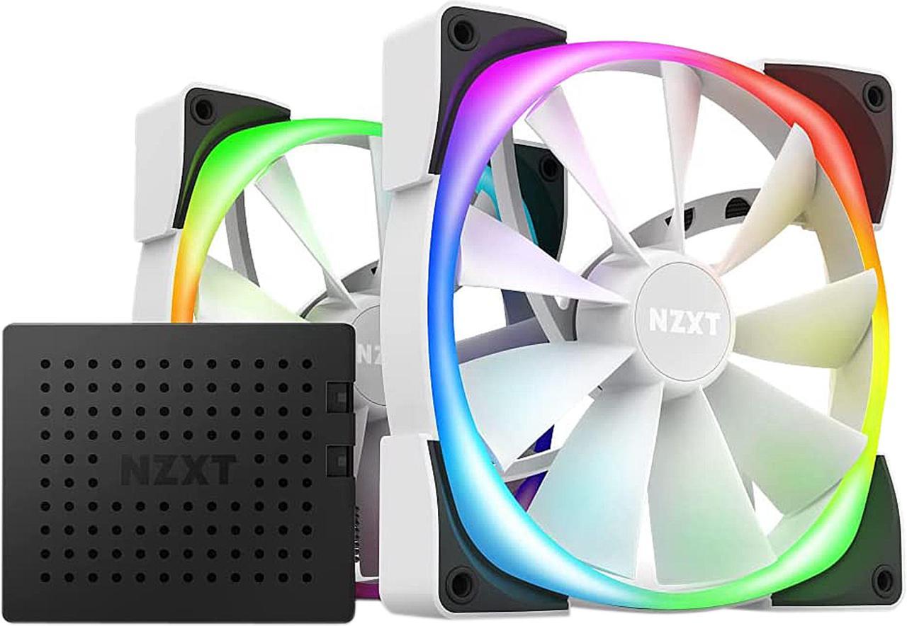 NZXT HF-2814C-DW 140mm RGB LED White Aer RGB 2 PWM 1500RPM Fan Twin Stater Pack