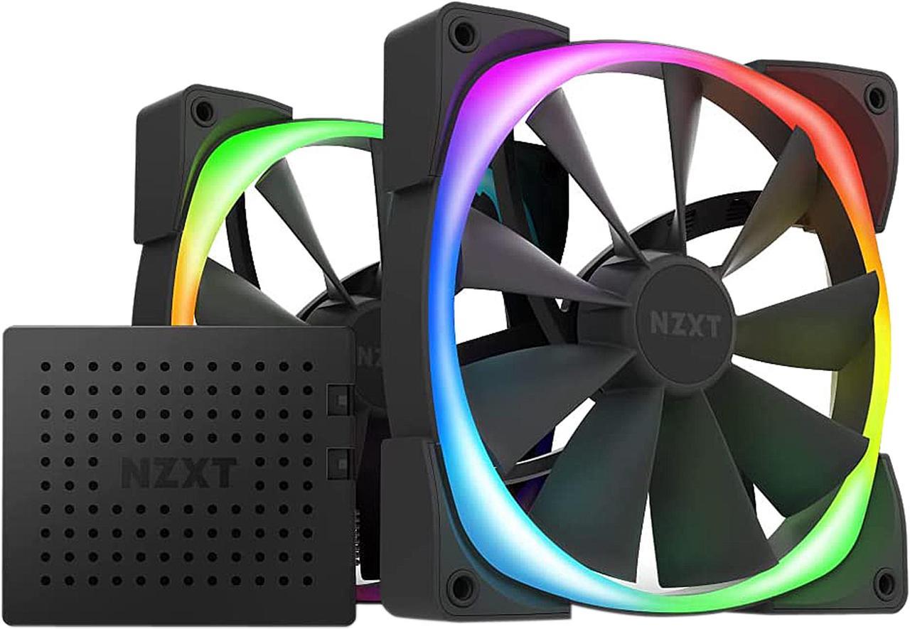 NZXT HF-2814C-DB 140mm RGB LED Black Aer RGB 2 PWM 1500RPM Fan Twin Stater Pack