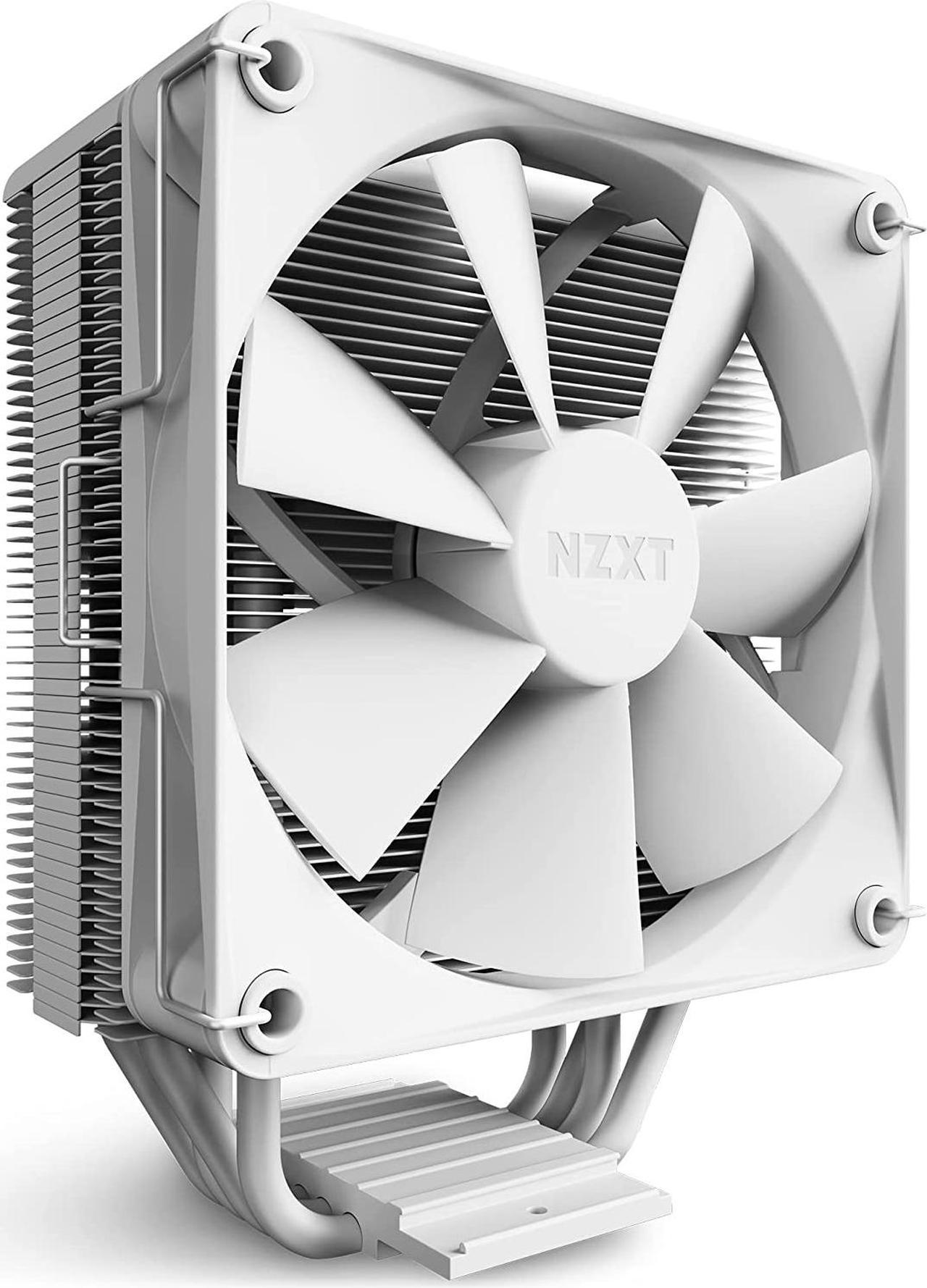 NZXT T120 CPU Air Cooler - RC-TN120-W1 - CPU Liquid Cooler - Conductive Copper Pipes - Fluid Dynamic Bearings - AMD and Intel Compatibility - White