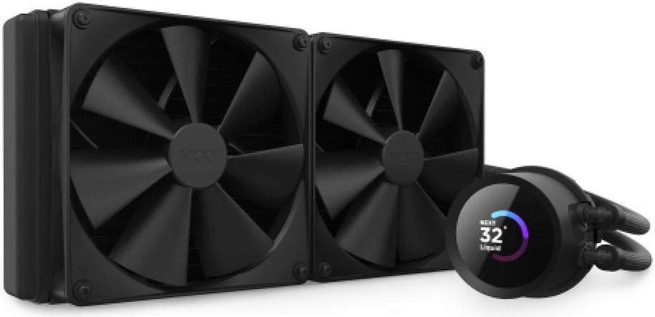 NZXT Kraken 280mm - RL-KN280-B1 - AIO CPU Liquid Cooler - LCD Display - 2 x F140P Static Pressure Fan Radiator Fans, Intel LGA 1851/1700 & AMD AM5 Compatible