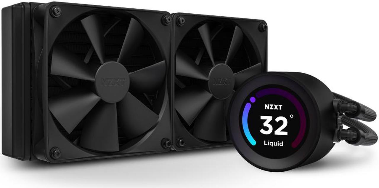 NZXT Kraken Elite 240mm - RL-KN24E-B1 - AIO CPU Liquid Cooler - Customizable LCD Display - 2 x F120P Static Pressure Fan Radiator Fans, Intel LGA 1851/1700 & AMD AM5 Compatible