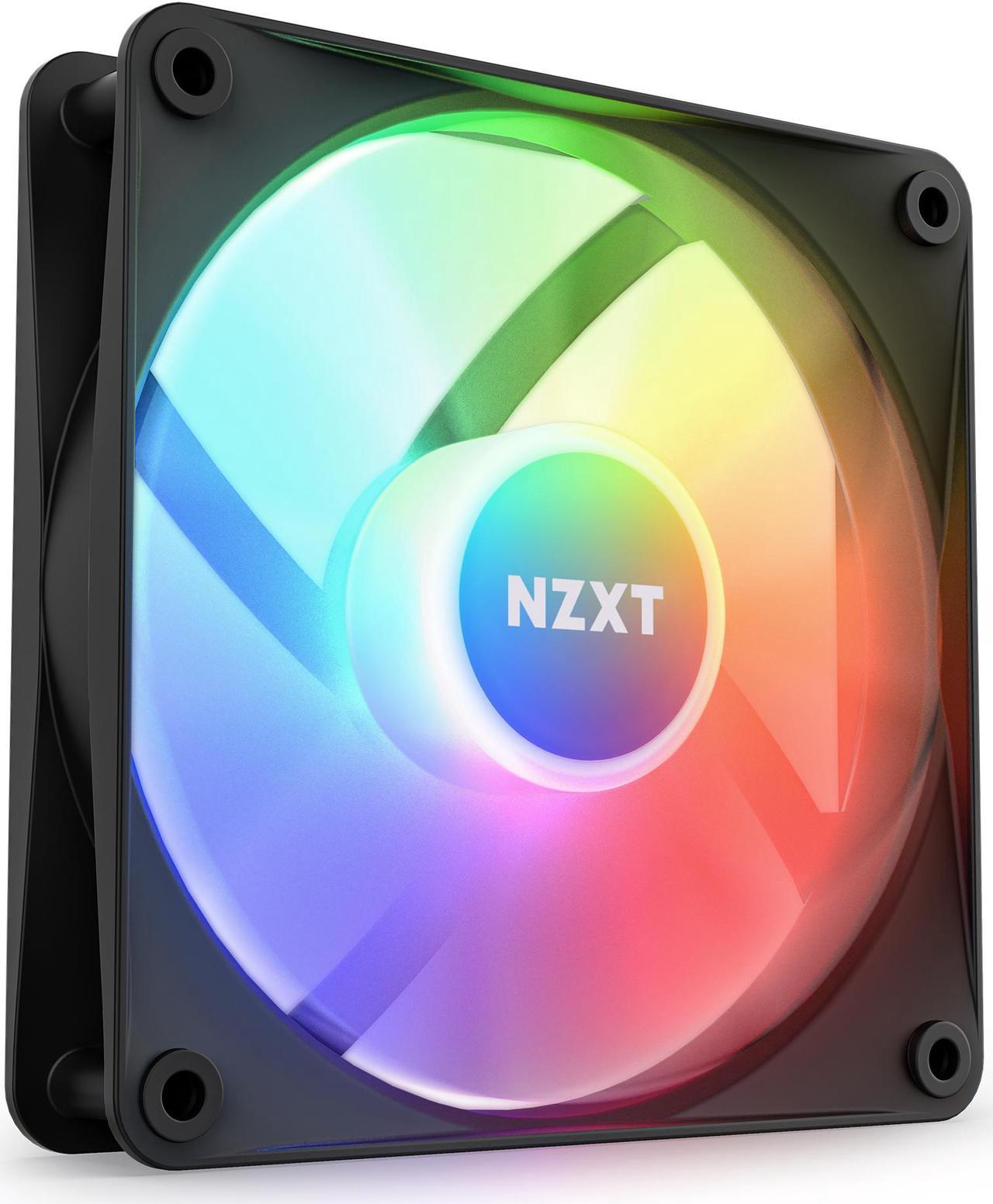 NZXT F120 RGB Core Fan - RF-C12SF-B1 - 120mm Hub-Mounted RGB Fan - Sublime RGB Lighting - PWM Control - Single, 120mm Case Fan - Black