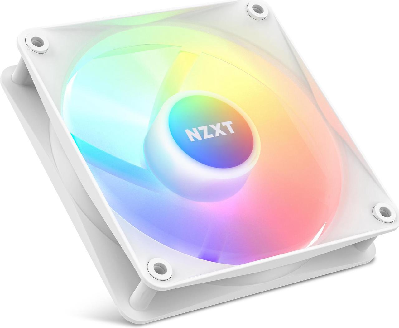 Alt view image 2 of 13 - NZXT F120 RGB Core Fan - RF-C12SF-W1 - 120mm Hub-Mounted RGB Fan - Sublime RGB Lighting - PWM Control - Single, 120mm Case Fan - White