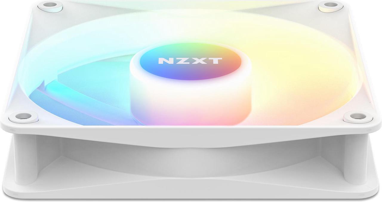Alt view image 4 of 13 - NZXT F120 RGB Core Fan - RF-C12SF-W1 - 120mm Hub-Mounted RGB Fan - Sublime RGB Lighting - PWM Control - Single, 120mm Case Fan - White