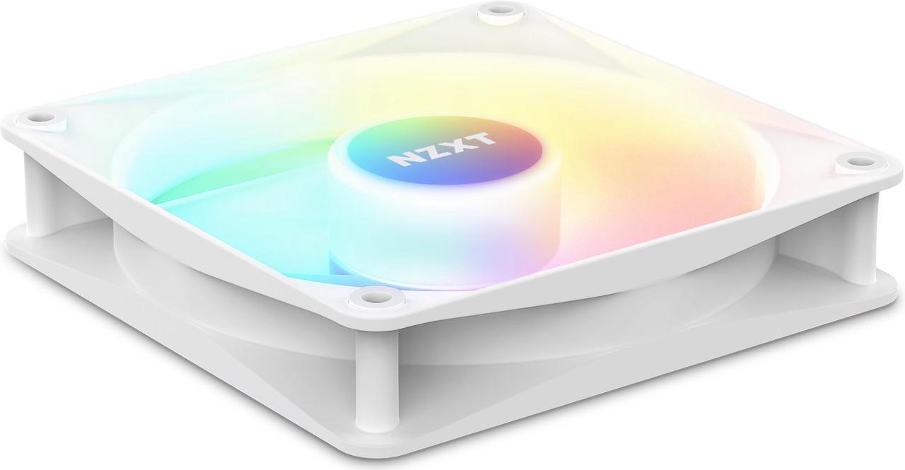 Alt view image 5 of 13 - NZXT F120 RGB Core Fan - RF-C12SF-W1 - 120mm Hub-Mounted RGB Fan - Sublime RGB Lighting - PWM Control - Single, 120mm Case Fan - White