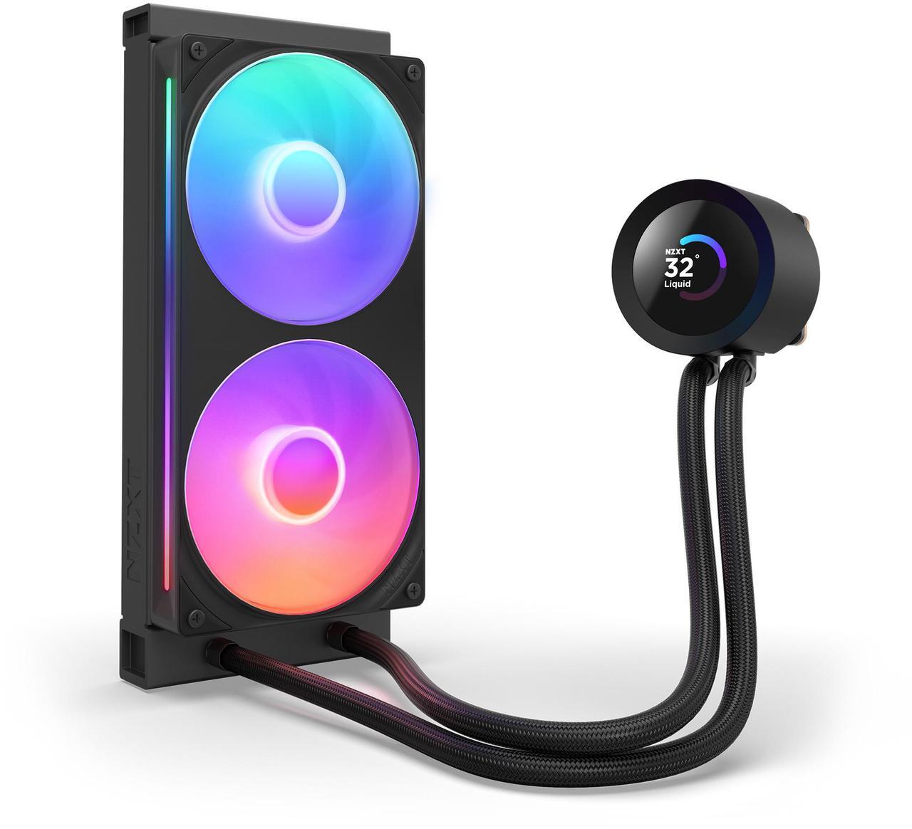 Alt view image 5 of 8 - NZXT KRAKEN PLUS RGB 240 MM BLACK AIO LIQUID COOLER WITH 1.54" LCD & RGB CORE SINGLE FRAME FAN