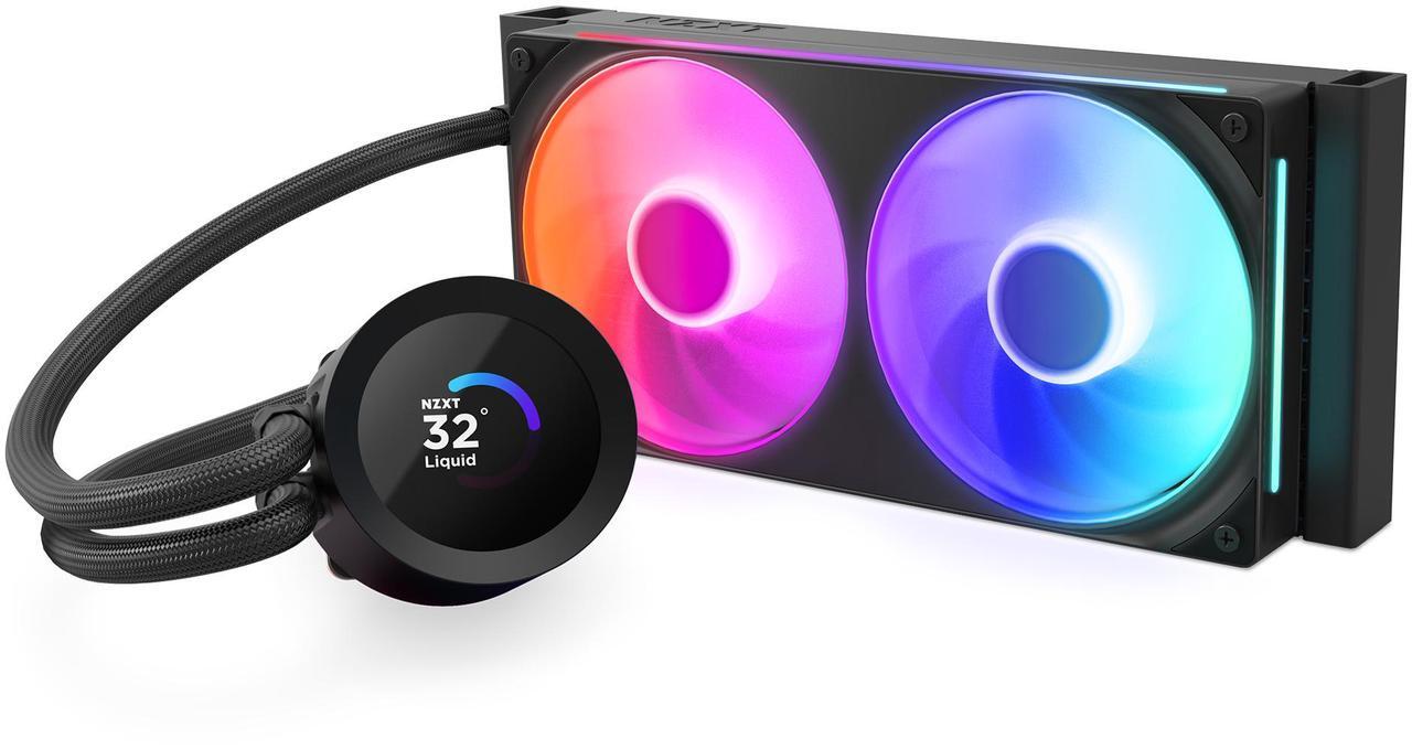 Alt view image 8 of 8 - NZXT KRAKEN PLUS RGB 240 MM BLACK AIO LIQUID COOLER WITH 1.54" LCD & RGB CORE SINGLE FRAME FAN
