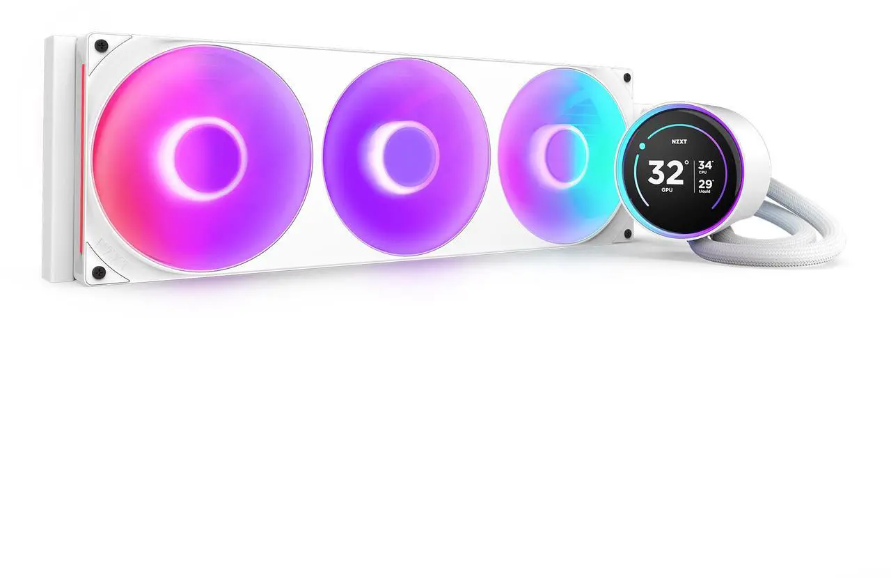 NZXT KRAKEN ELITE RGB 420MM WHITE AIO LIQUID COOLER - Thumbnail 5