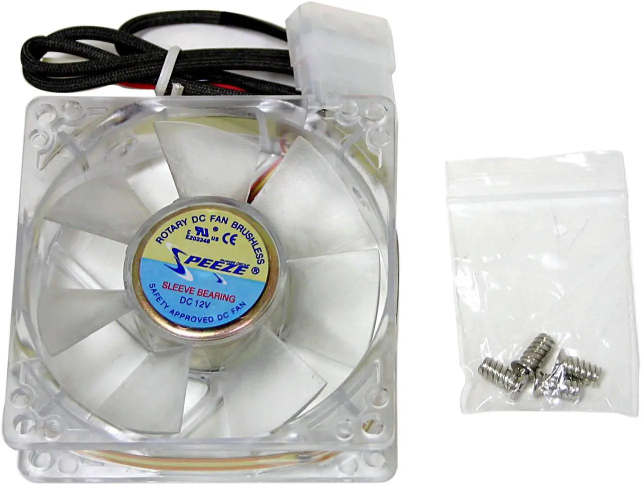 Alt view image 2 of 3 - MASSCOOL BLD-08025S1M 80mm Blue LED Case Cooling Fan