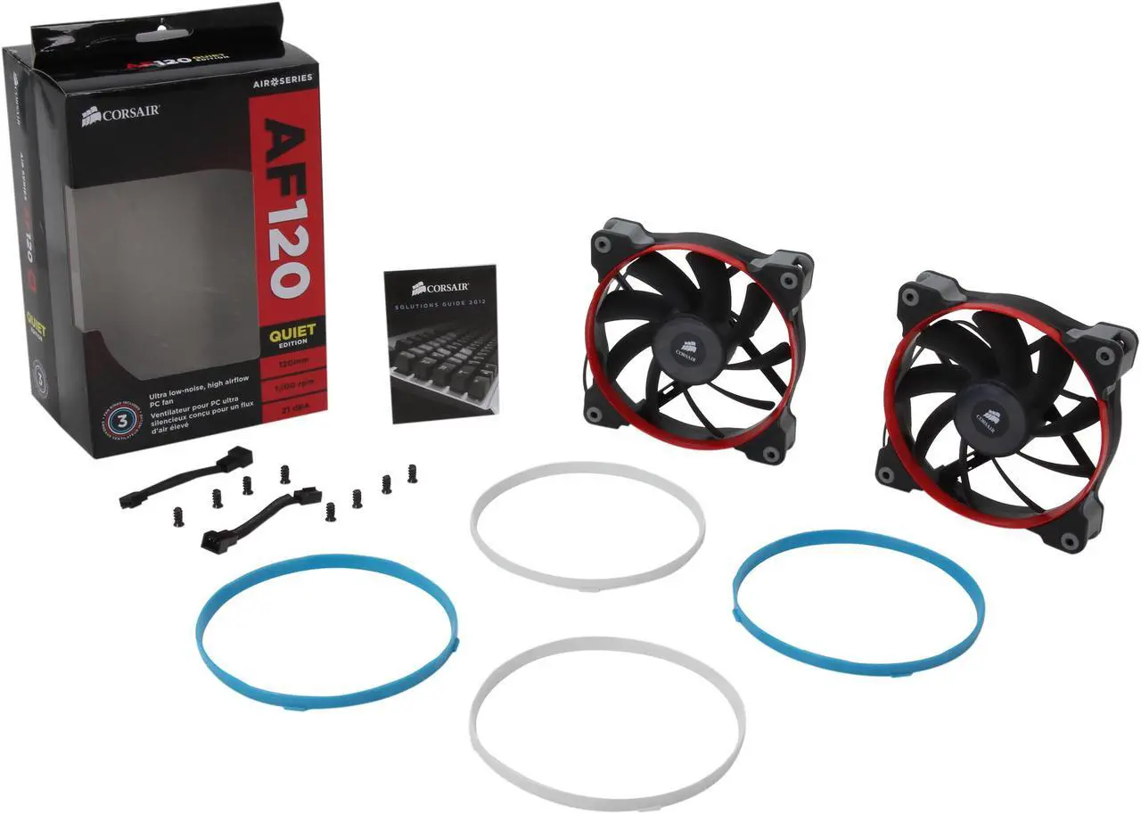 Alt view image 6 of 5 - Corsair Air Series AF120 Quiet Edition CO-9050002-WW 120mm Twin Pack High Airflow Case Fan