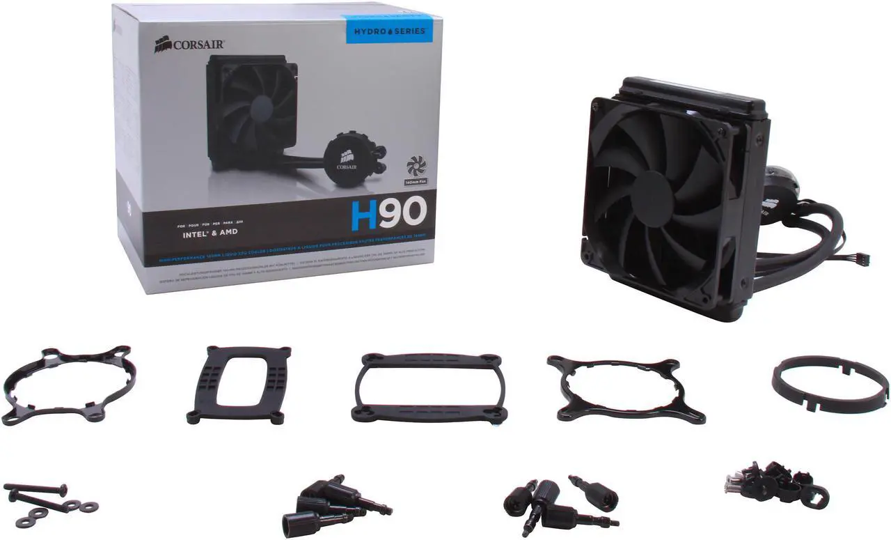 Alt view image 6 of 5 - CORSAIR Hydro Series H90 High Performance Water/Liquid CPU Cooler. 140mm