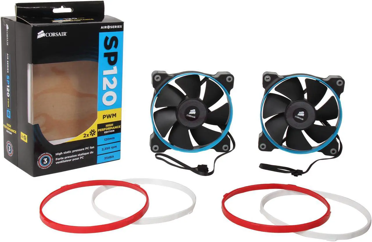 Alt view image 6 of 5 - Corsair Air Series SP120 120mm PWM High Performance Edition High Static Pressure Fan  - Twin Pack (CO-9050014-WW)