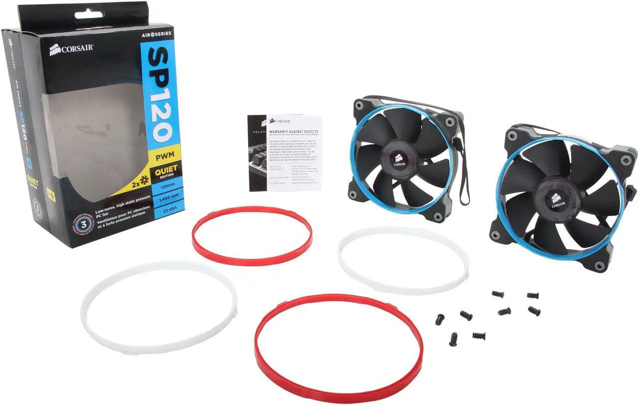 Alt view image 6 of 5 - Corsair Air Series SP120 (CO-9050012-WW) PWM Quiet Edition High Static Pressure Fan (Twin Pack)