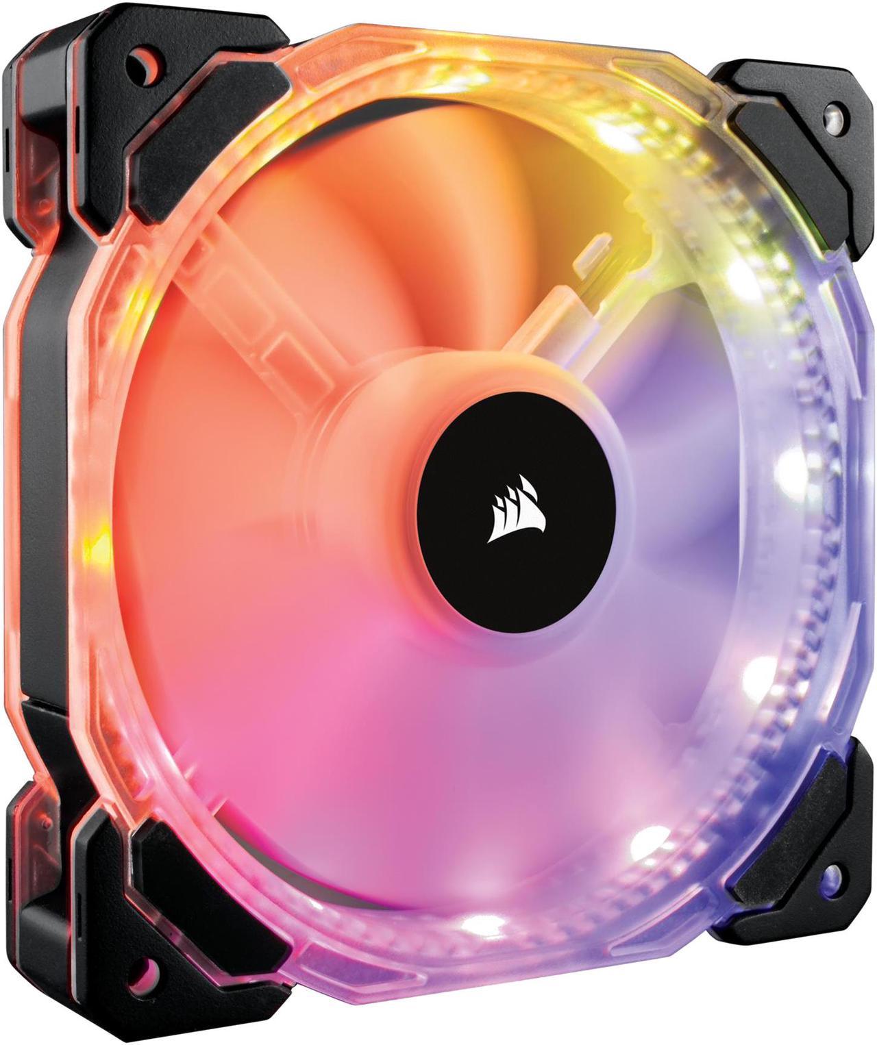 Corsair HD Series, HD120 RGB LED, 120mm High Performance Individually Addressable RGB LED PWM Case Fan (CO-9050066-WW)