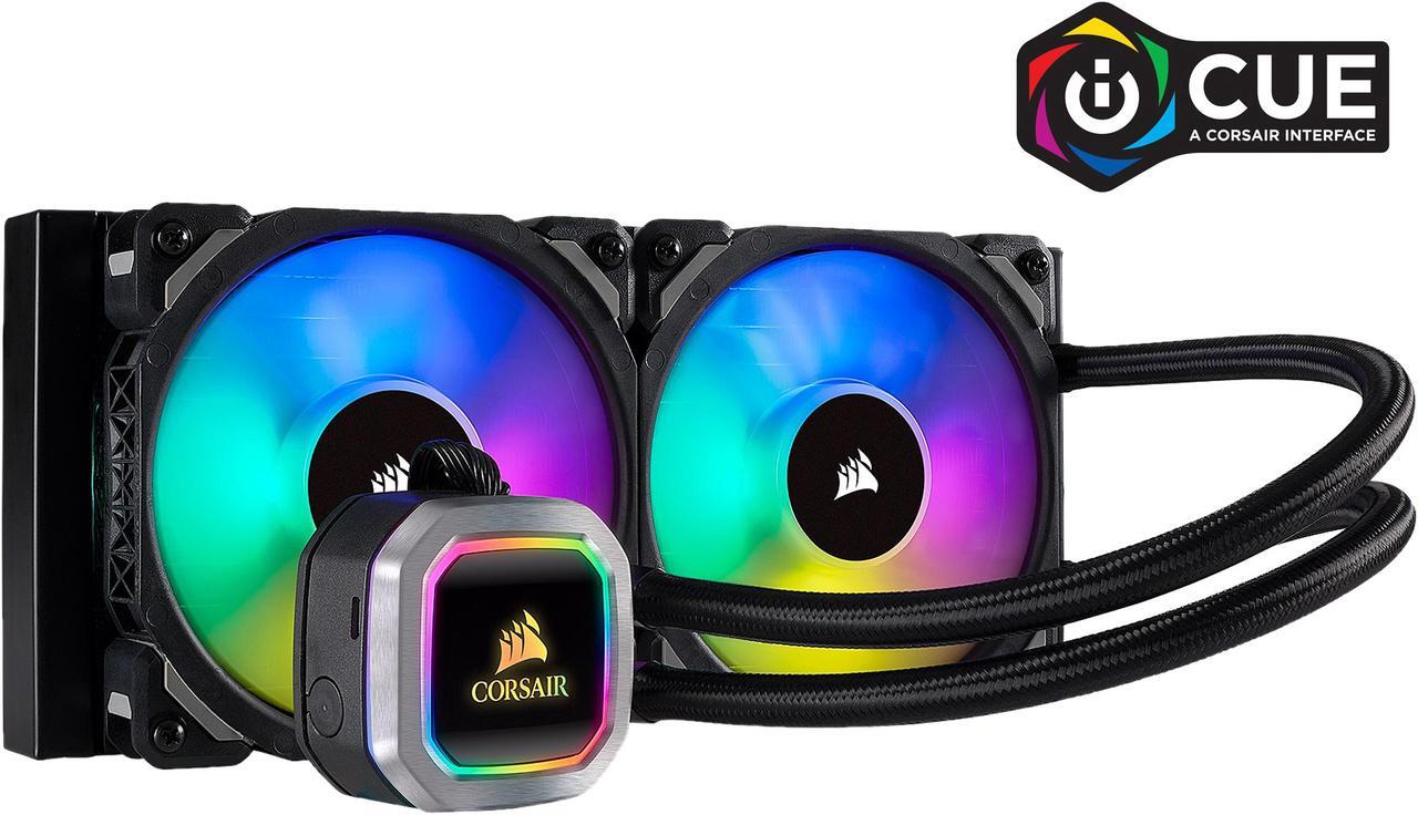 Main image of CORSAIR Hydro Series, H100i RGB PLATINUM, 240mm, 2 x ML PRO 120mm RGB PWM Fans, RGB Lighting & Fan Control w/ Software, Liquid CPU Cooler, CW-9060039-WW, Support Intel 1200/ 2066, AMD AM4/ TR4