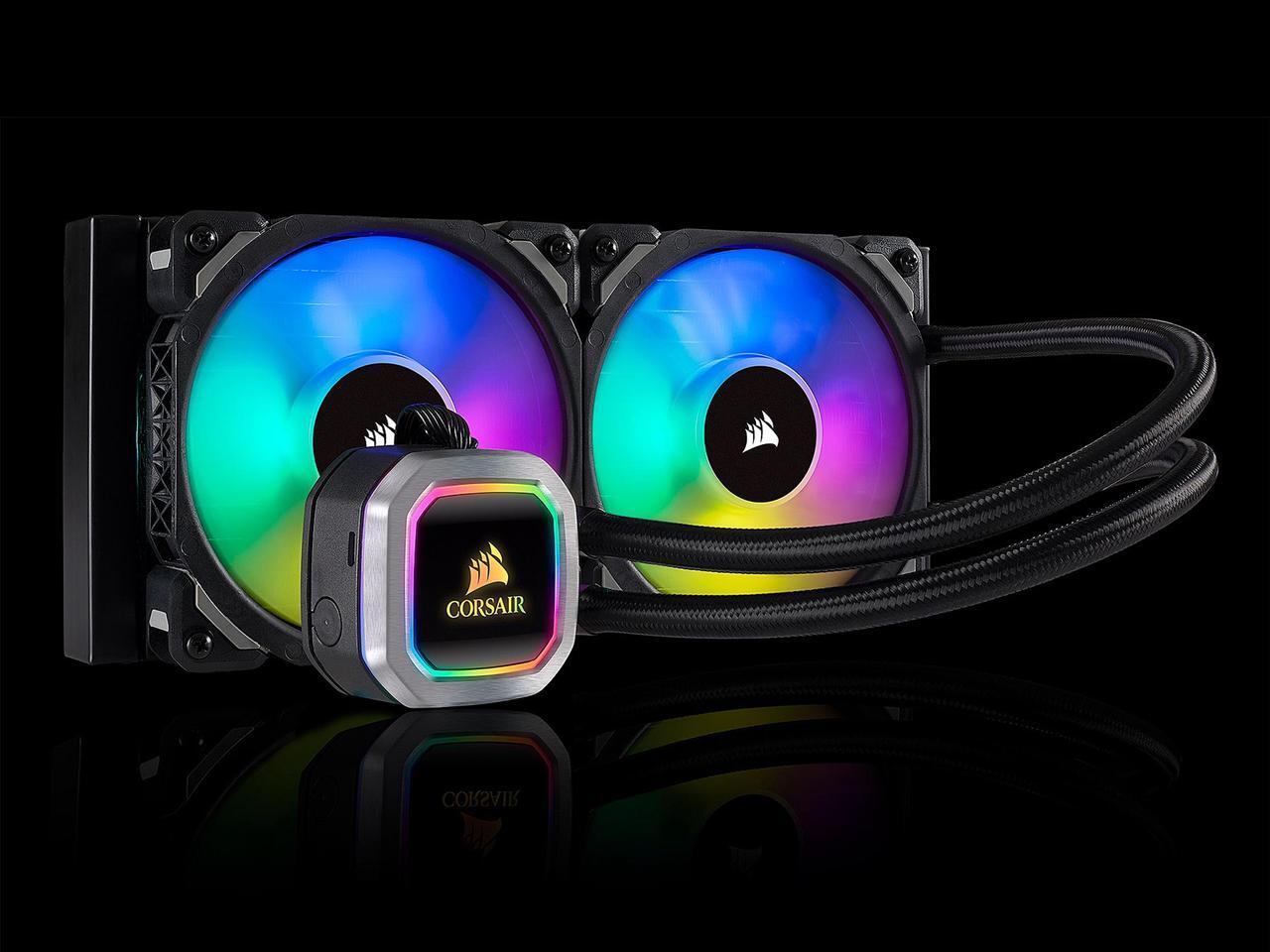 Alt view image 2 of 7 - CORSAIR Hydro Series, H100i RGB PLATINUM, 240mm, 2 x ML PRO 120mm RGB PWM Fans, RGB Lighting & Fan Control w/ Software, Liquid CPU Cooler, CW-9060039-WW, Support Intel 1200/ 2066, AMD AM4/ TR4