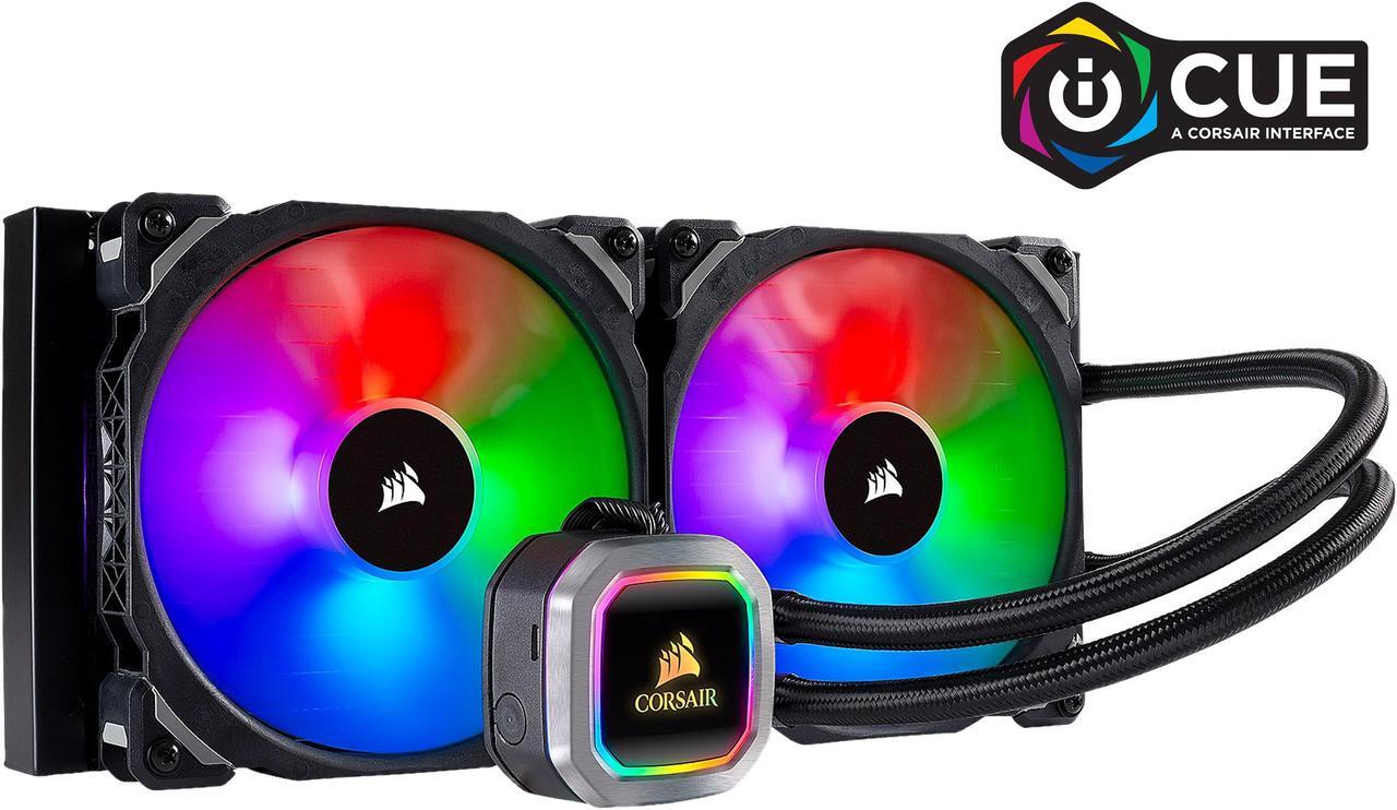 Main image of CORSAIR Hydro Series, H115i RGB PLATINUM, 280mm, 2 x ML PRO 140mm RGB PWM Fans, RGB Lighting & Fan Control w/ Software, Liquid CPU Cooler. CW-9060038-WW. Support: Intel 1200, 2066, AMD AM4, TR4.
