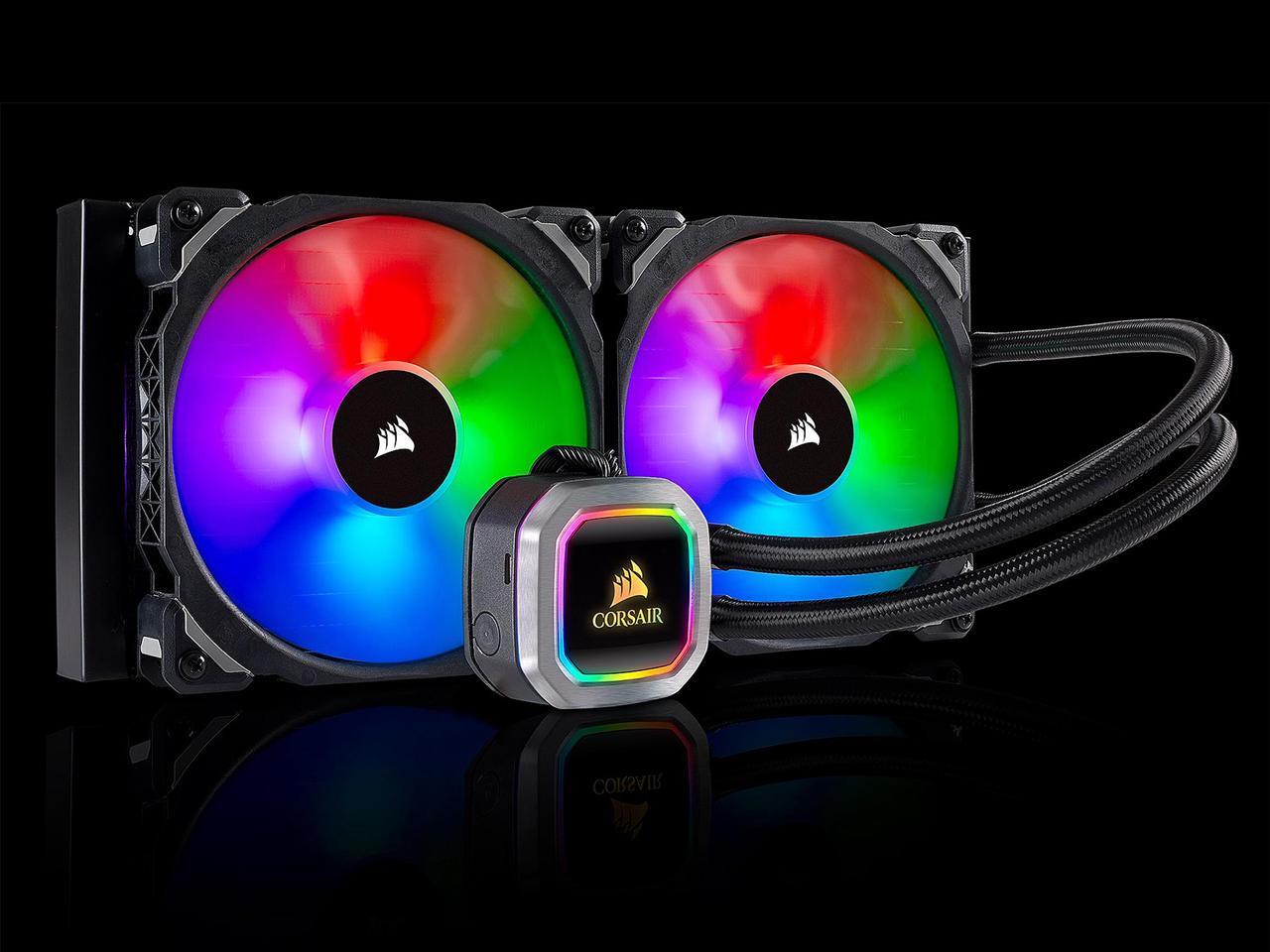 Alt view image 6 of 7 - CORSAIR Hydro Series, H115i RGB PLATINUM, 280mm, 2 x ML PRO 140mm RGB PWM Fans, RGB Lighting & Fan Control w/ Software, Liquid CPU Cooler. CW-9060038-WW. Support: Intel 1200, 2066, AMD AM4, TR4.