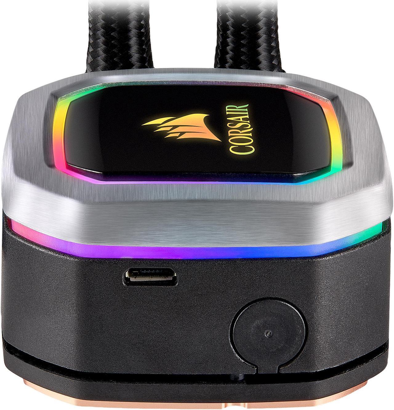 Alt view image 2 of 7 - CORSAIR Hydro Series, H115i RGB PLATINUM, 280mm, 2 x ML PRO 140mm RGB PWM Fans, RGB Lighting & Fan Control w/ Software, Liquid CPU Cooler. CW-9060038-WW. Support: Intel 1200, 2066, AMD AM4, TR4.