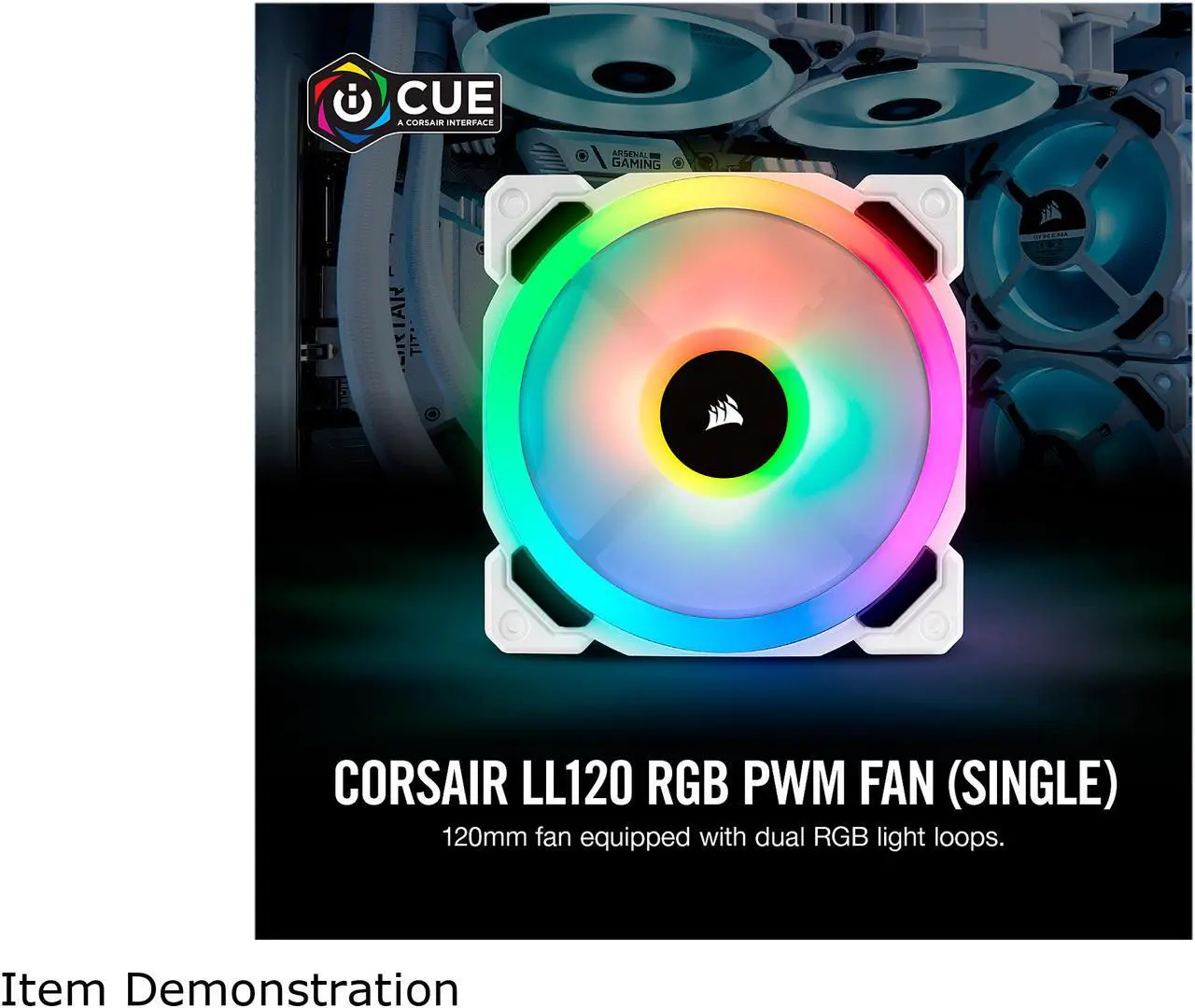 Alt view image 3 of 8 - Corsair LL Series CO-9050091-WW LL120 RGB, 120mm Dual Light Loop RGB LED PWM Fan, Single Pack, White.