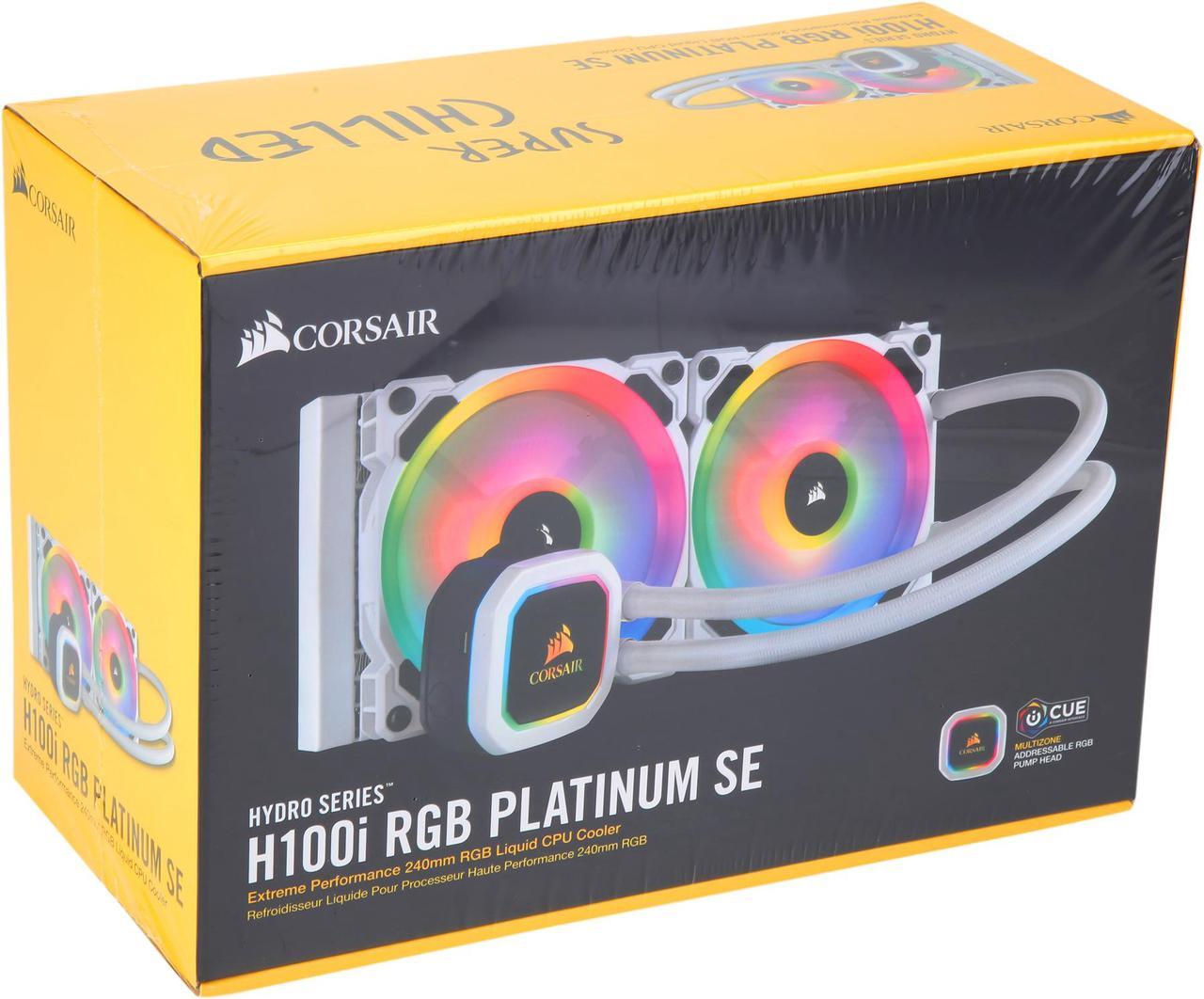 Alt view image 4 of 4 - Corsair Hydro Series, H100i RGB PLATINUM SE, 240mm Radiator, Dual LL120 RGB PWM Fans, Advanced RGB Lighting and Fan Control with Software, Liquid CPU Cooler. CW-9060041-WW. Support: Intel 2066, AMD AM4, TR4.