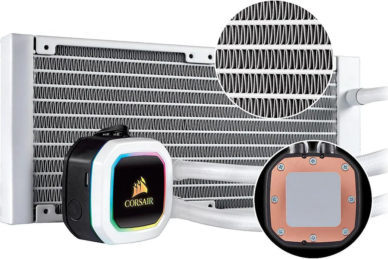 Alt view image 4 of 8 - Corsair Hydro Series, H100i RGB PLATINUM SE, 240mm Radiator, Dual LL120 RGB PWM Fans, Advanced RGB Lighting and Fan Control with Software, Liquid CPU Cooler. (CW-9060042-WW)