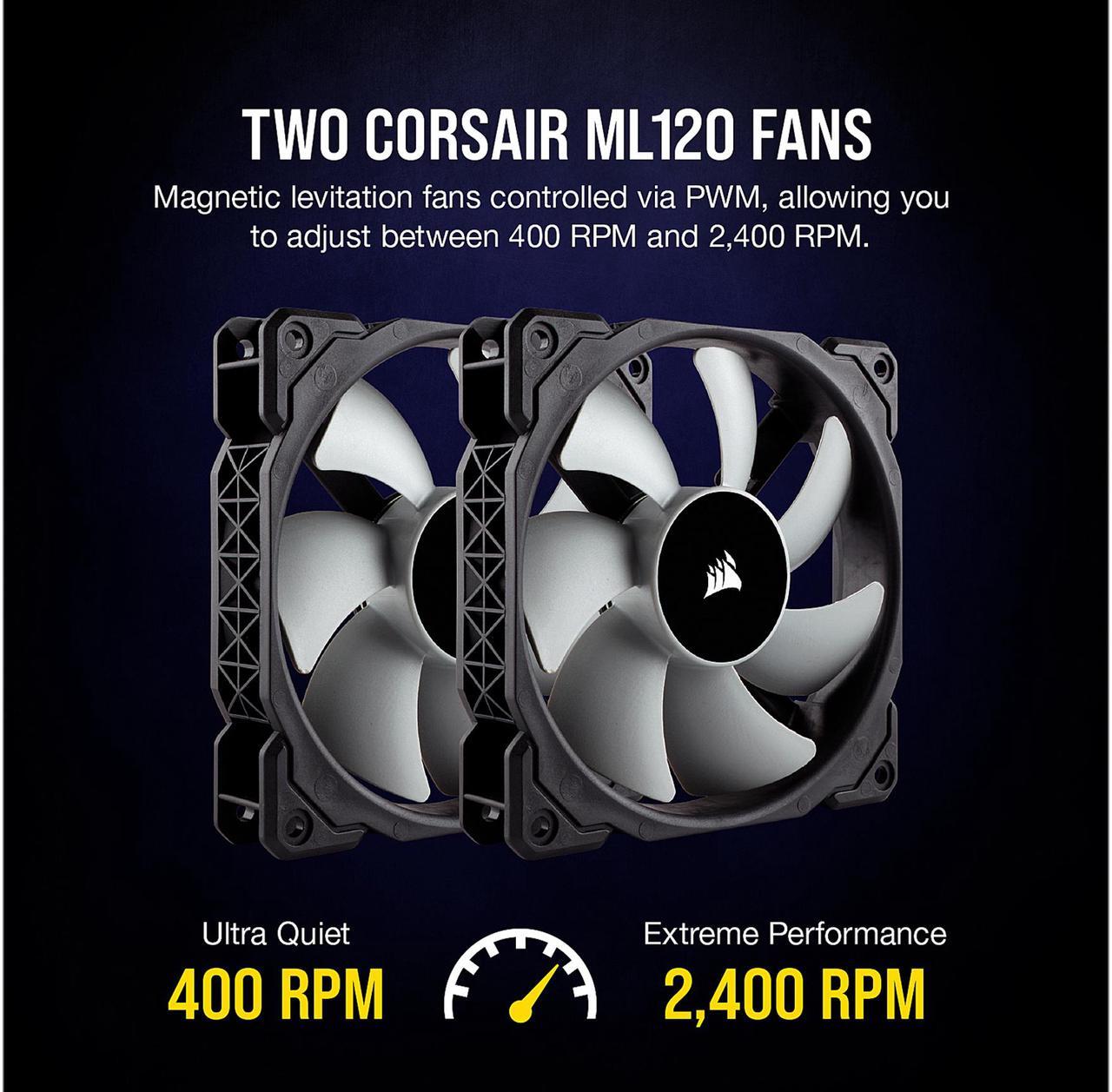 Alt view image 5 of 7 - CORSAIR A500 High Performance Dual Fan CPU Cooler, CT-9010003-WW