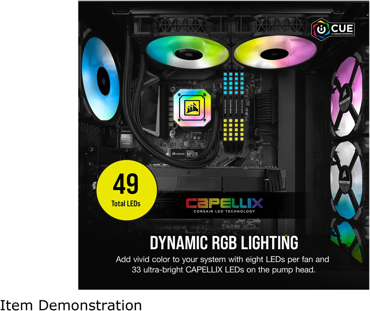 Open Box: Corsair Hydro Series, iCUE H115i ELITE CAPELLIX, 280mm Radiator, Dual ML140 RGB PWM Fans, Powerful iCUE Software, Liquid CPU Cooler LGA 1700 Compatible - Newegg.com - Open Box condition - Image 12