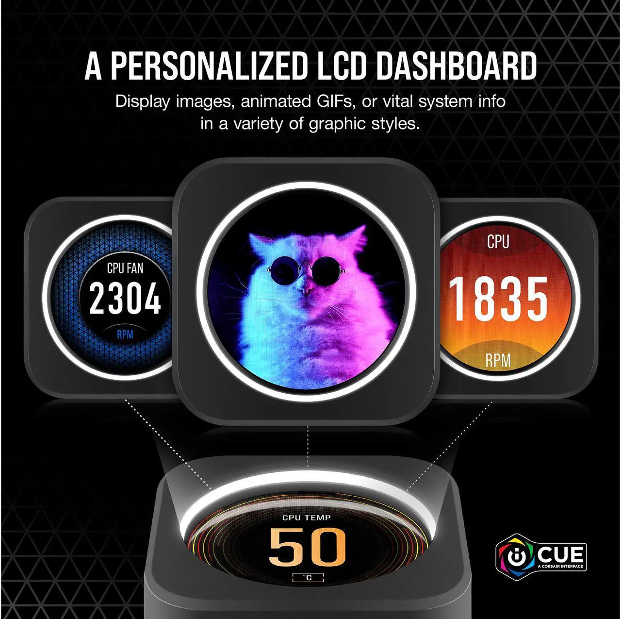 Alt view image 3 of 8 - CORSAIR iCUE H150i ELITE LCD Display Liquid CPU Cooler