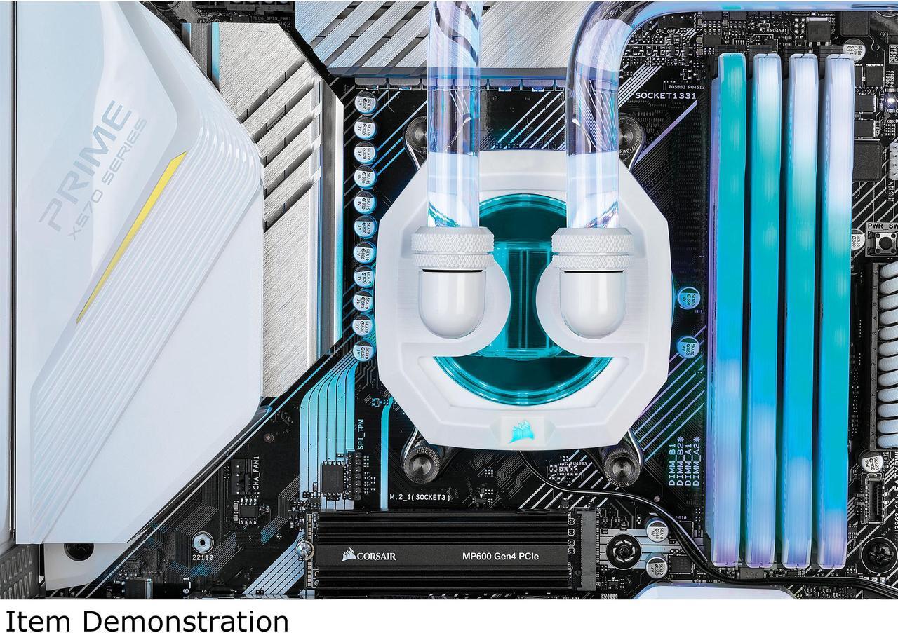 Alt view image 11 of 11 - CORSAIR Hydro X Series XC7 RGB PRO CPU Water Block (1700/1200/AM4) - White