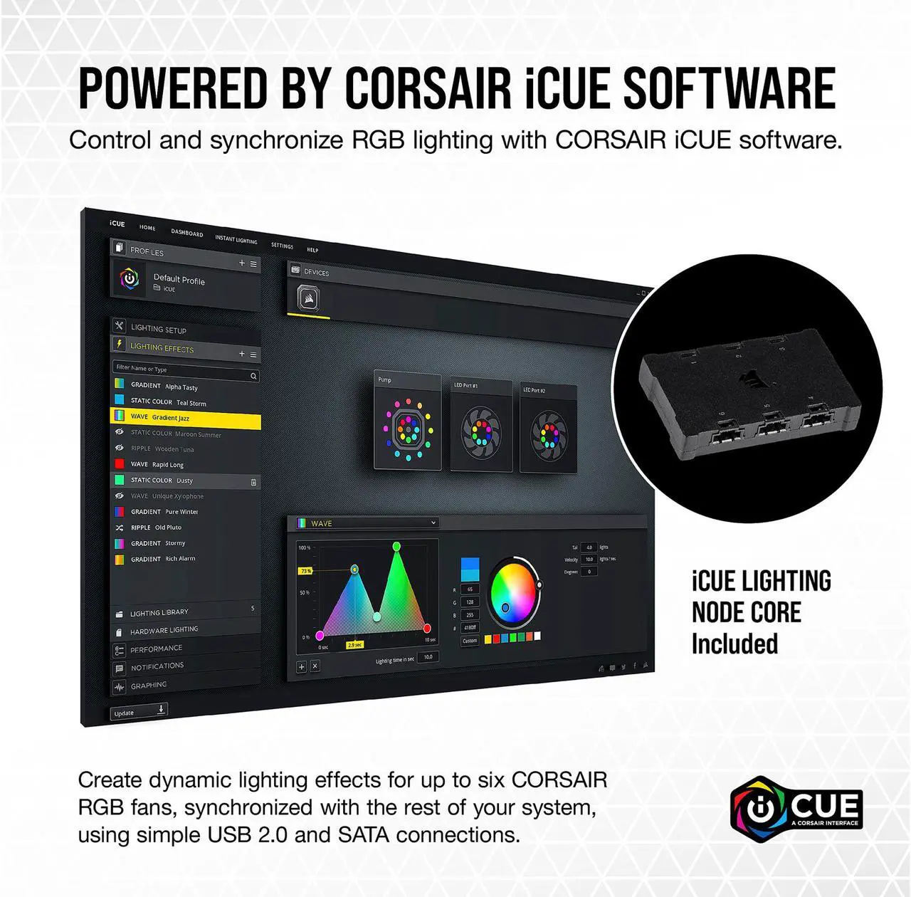 Alt view image 4 of 9 - CORSAIR iCUE ML120 RGB ELITE Premium 120mm PWM Magnetic Levitation Triple Fan Kit with iCUE Lighting Node CORE - White